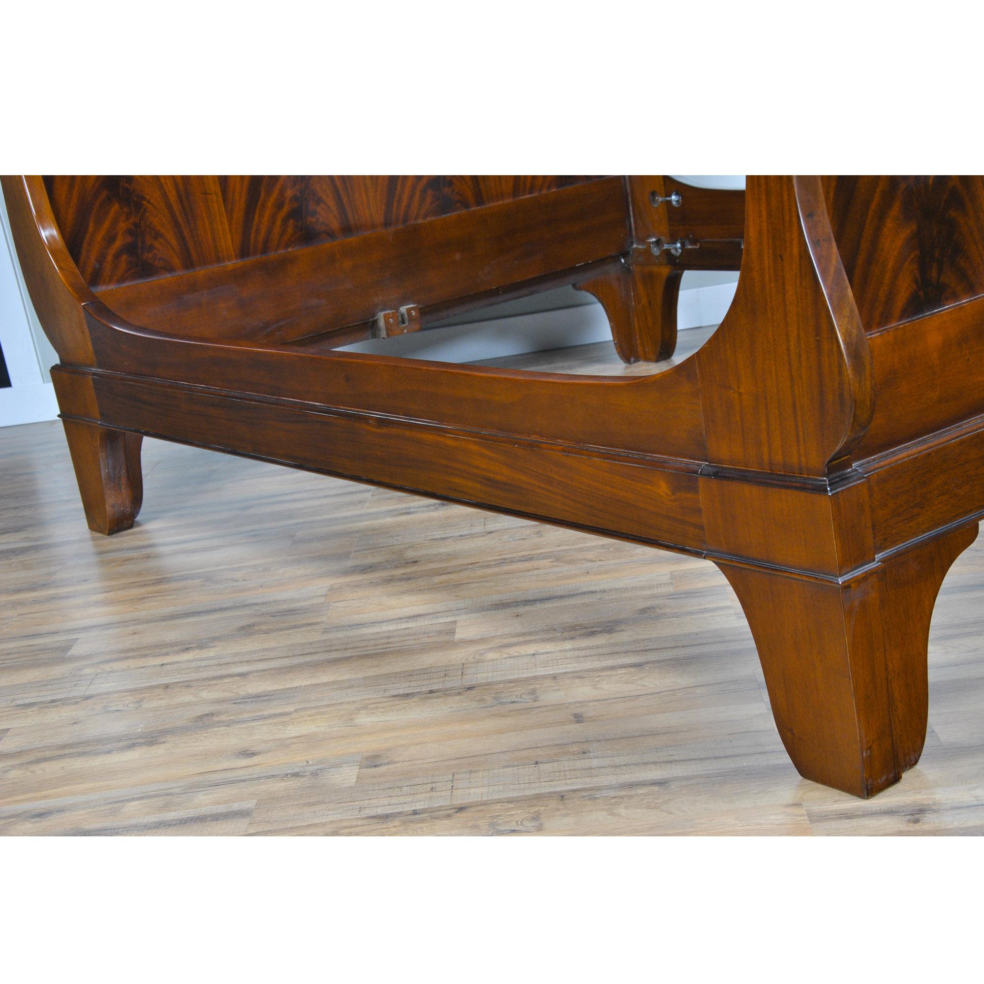 Contemporary Mahogany King Size Sleigh Bed For Sale