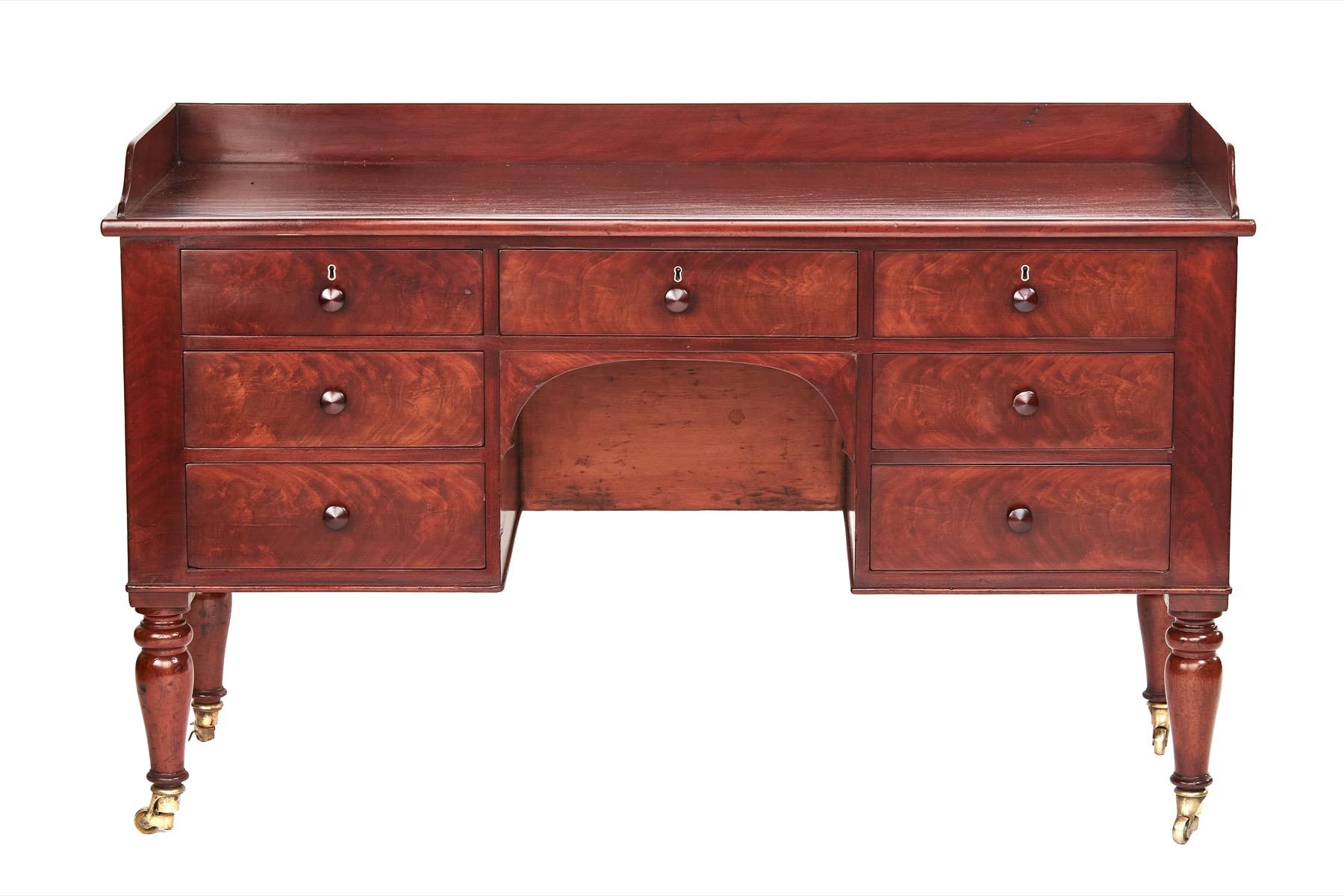 William IV Mahogany Kneehole Dressing Table by Wilkinsons