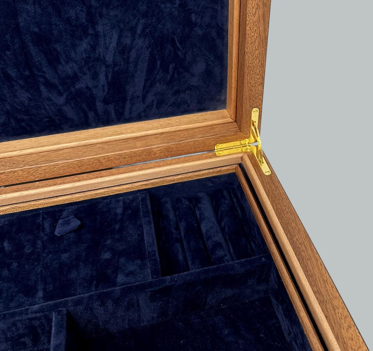 Mahogany Ladys Gentlemans Handmade Jewelry Casket Box Manning Ireland Irish New For Sale 5