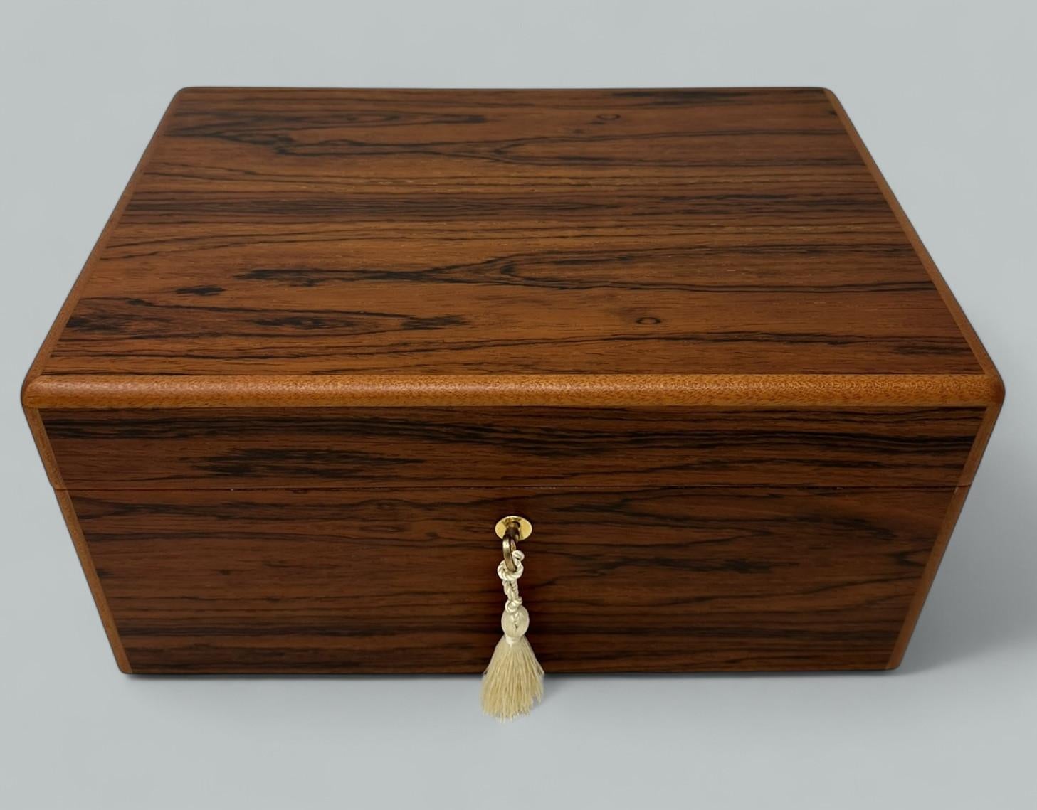 Polished Mahogany Ladys Gentlemans Handmade Jewelry Casket Box Manning Ireland Irish New For Sale