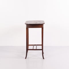 Mahogany Lamp Table or Sewing Table with Brass Lock & Tapered Legs from the 1920