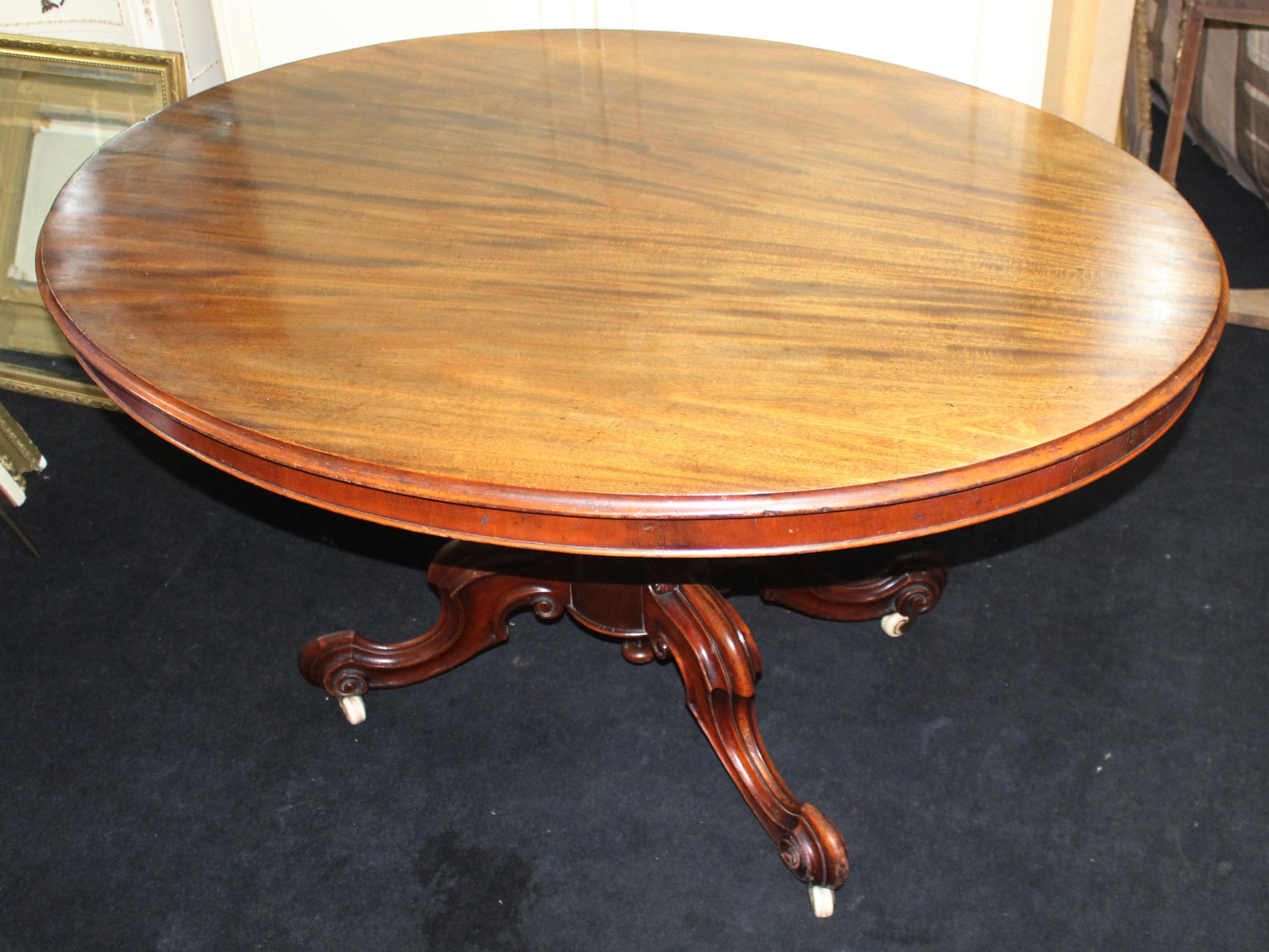 British Mahogany Late 19th C. Oval Table For Sale