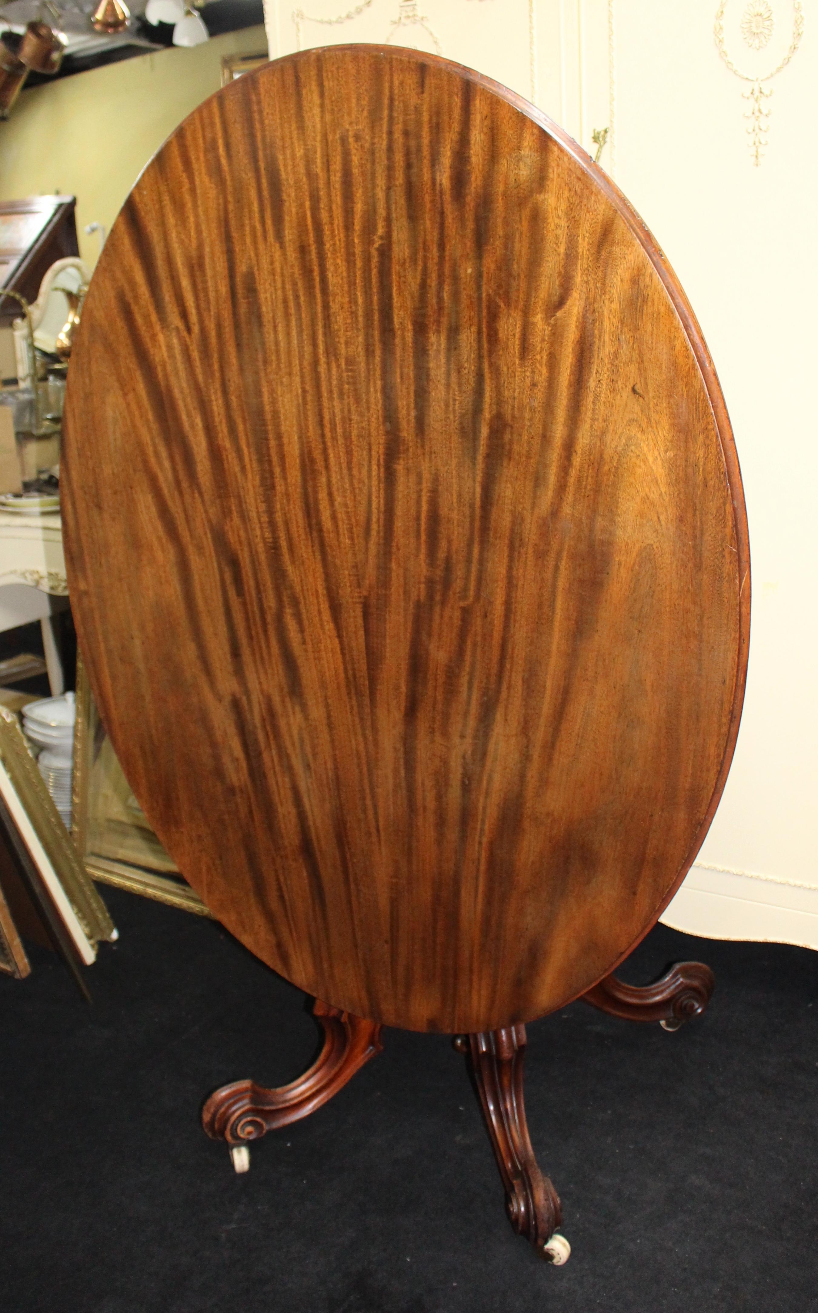 Mahogany Late 19th C. Oval Table For Sale 3