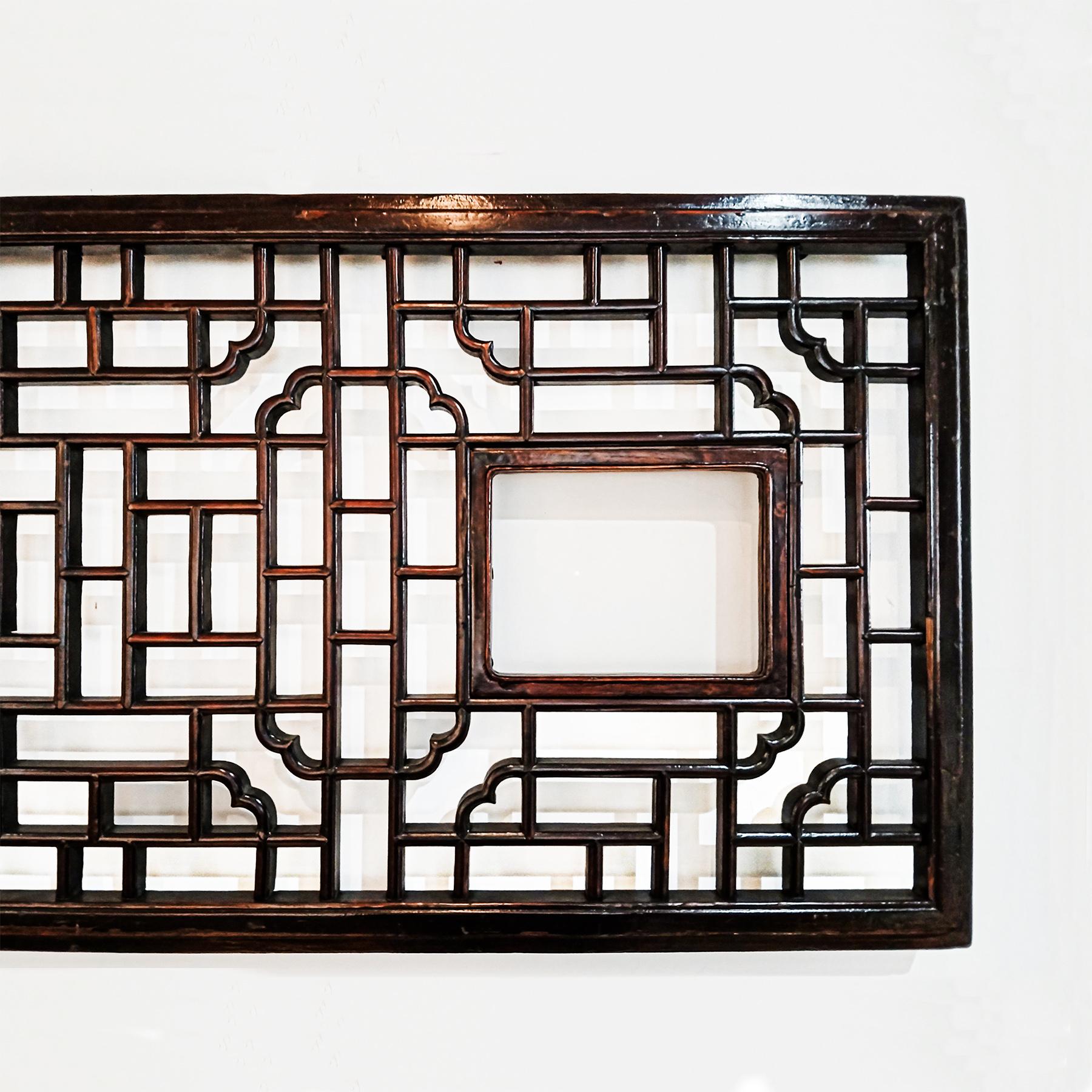 Hand-Carved Wood Lattice Panel, Early 20th Century 3