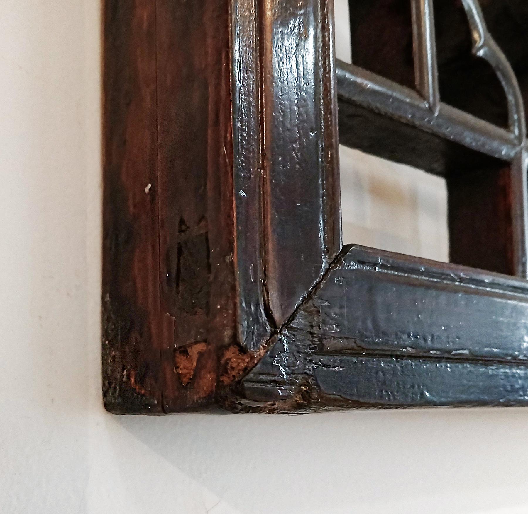 Hand-Carved Wood Lattice Panel, Early 20th Century 4