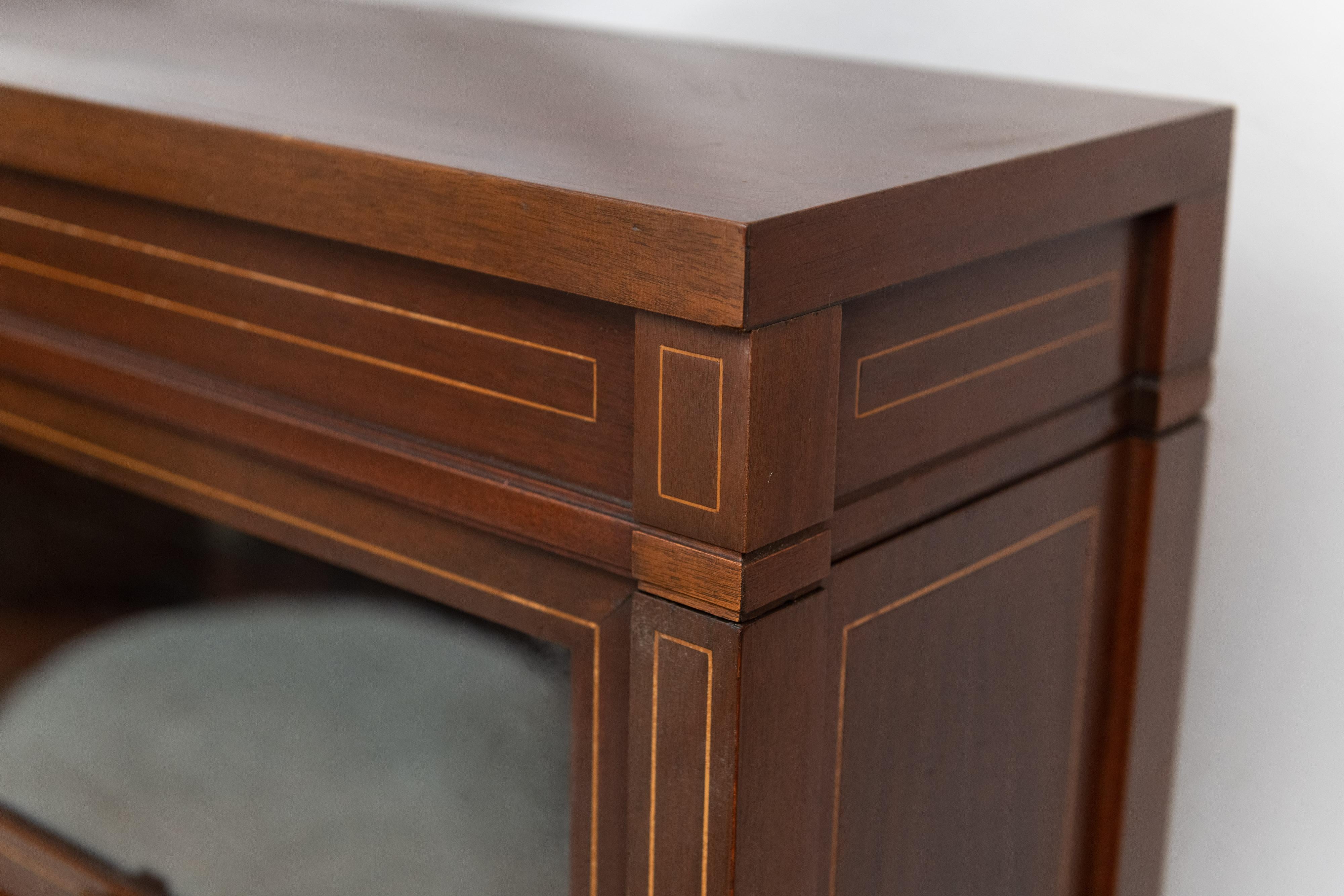 Early 20th Century Mahogany Lawyer's Bookcase with Marquetry and 8 Compartments, circa 1910