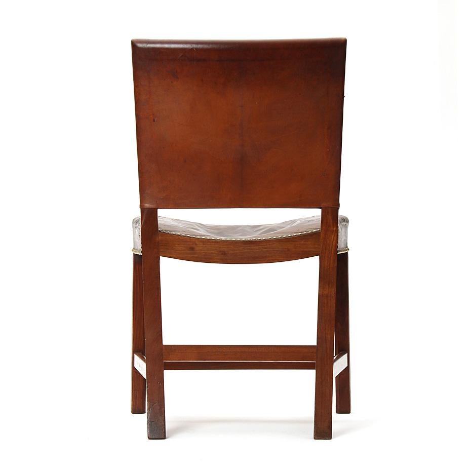 Mahogany and Leather Barcelona Chair by Kaare Klint for Rud Rasmussen In Good Condition For Sale In Sagaponack, NY