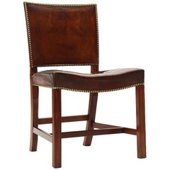 Mahogany and Leather Barcelona Chair by Kaare Klint for Rud Rasmussen