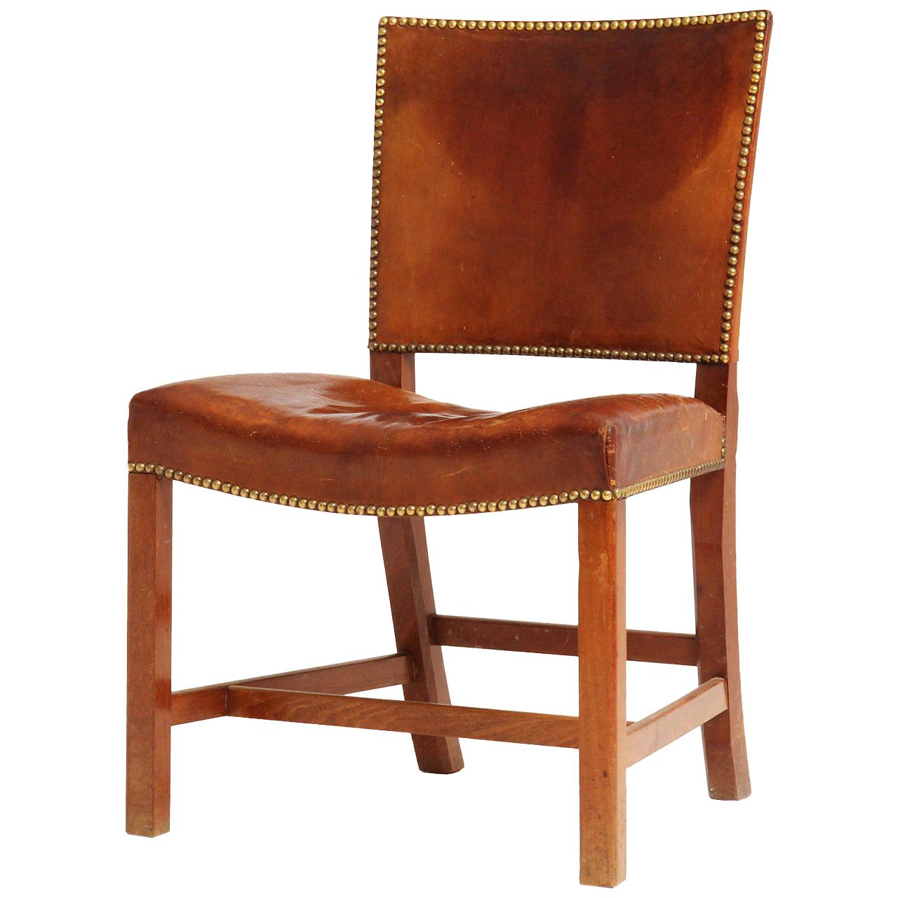 Mahogany & Leather 'Barcelona' Chair by Kaare Klint for Rud Rasmussen