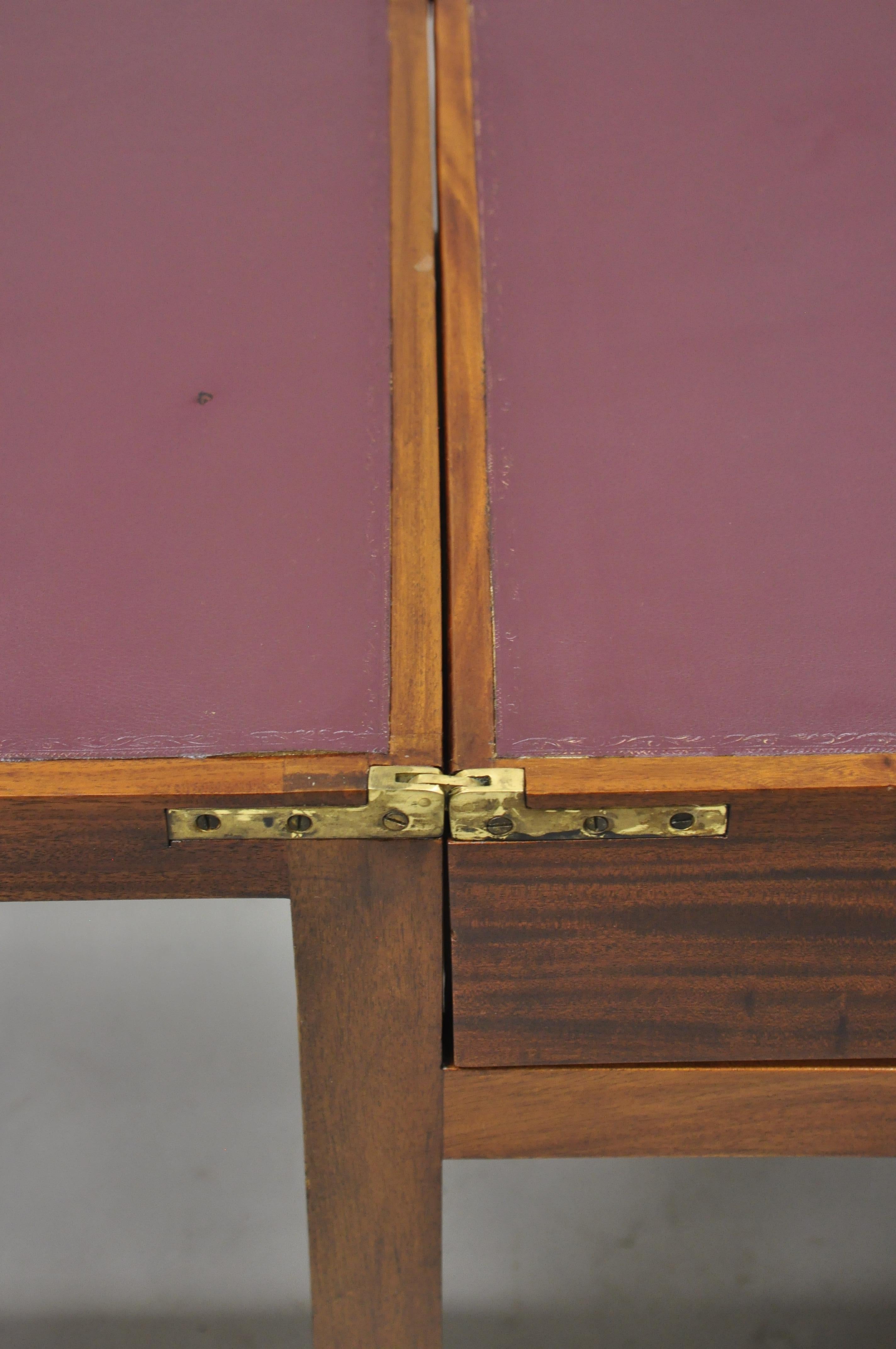 Table d'extrémité de table métamorphique en cuir d'acajou pour campagne anglaise, marche de bibliothèque à bascule 2