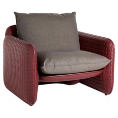 Mahogany Leather Mara Armchair by Lorenza Bozzoli
