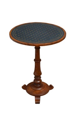 Mahogany Leather Top Pedestal Table, English c1830