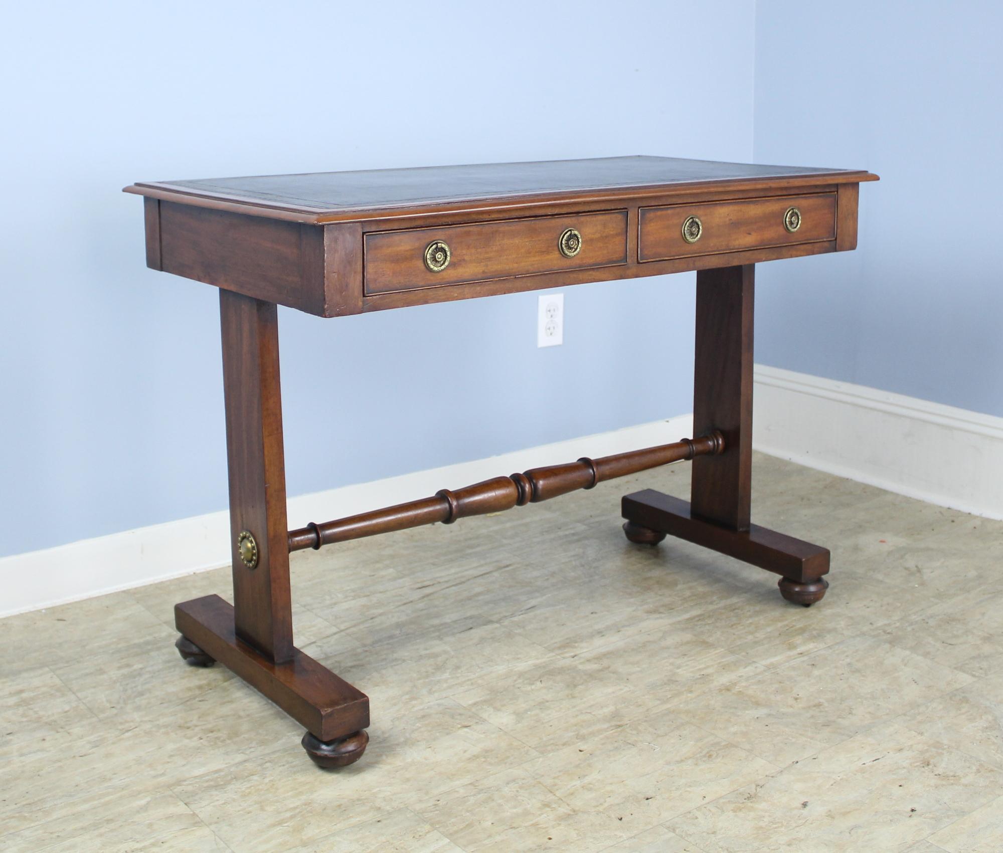 Mahogany Leather Topped Regency Writing Desk In Good Condition In Port Chester, NY