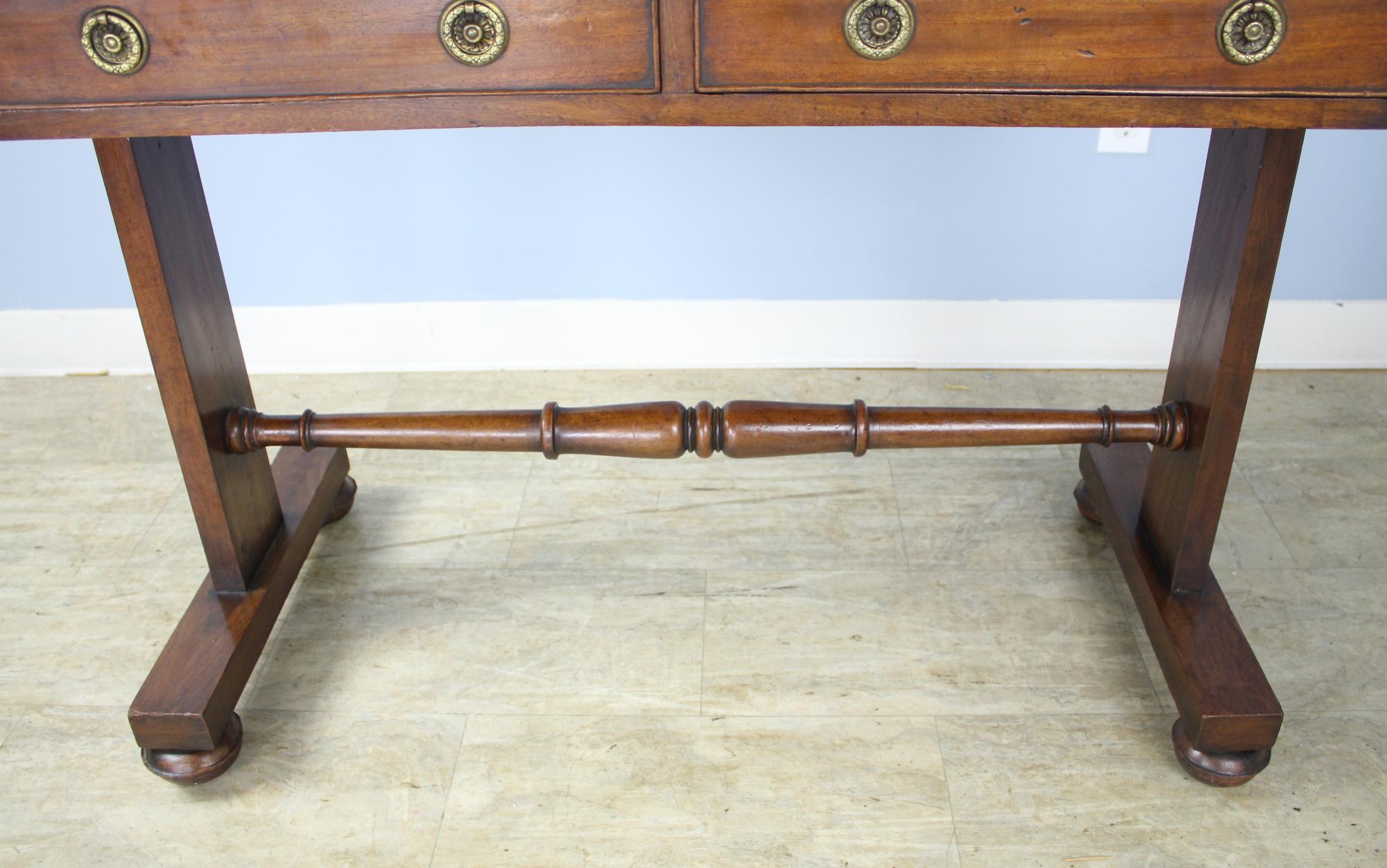 19th Century Mahogany Leather Topped Regency Writing Desk