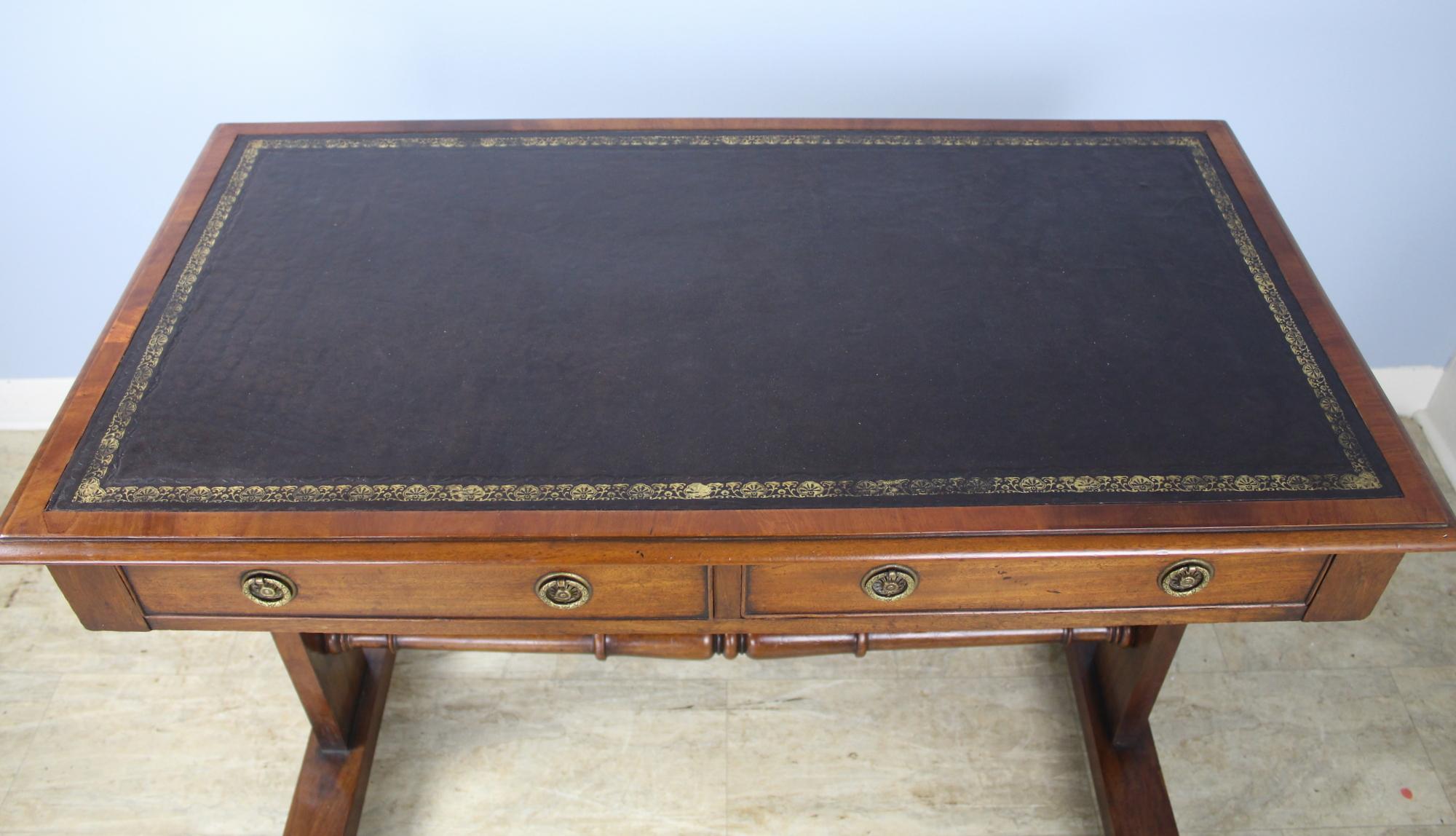 Mahogany Leather Topped Regency Writing Desk 2