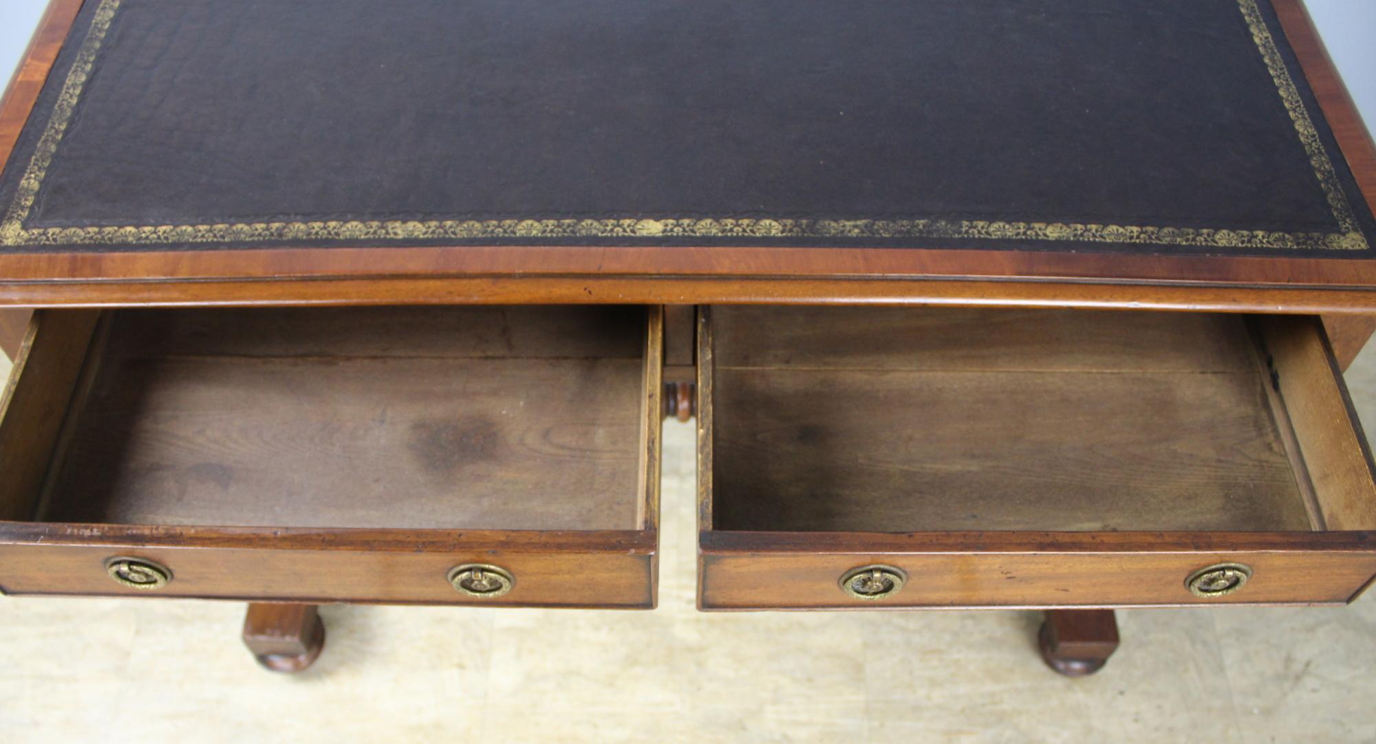 Mahogany Leather Topped Regency Writing Desk 4