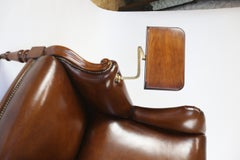 Mahogany & Leather Wing Library chair with Reading Lectern circa 1830s