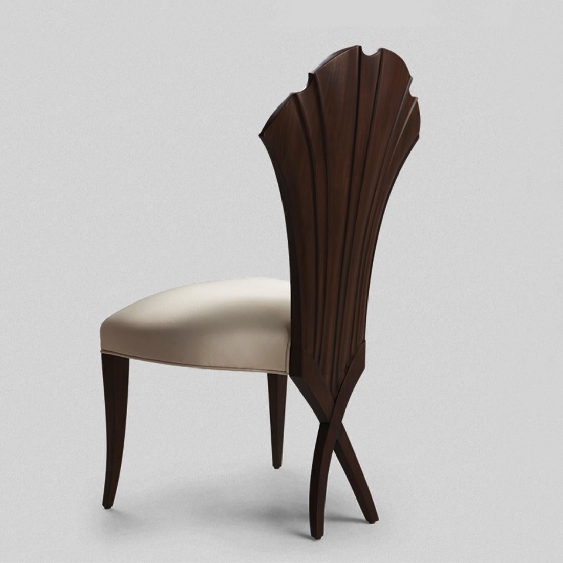 Contemporary Mahogany Leave Chair For Sale