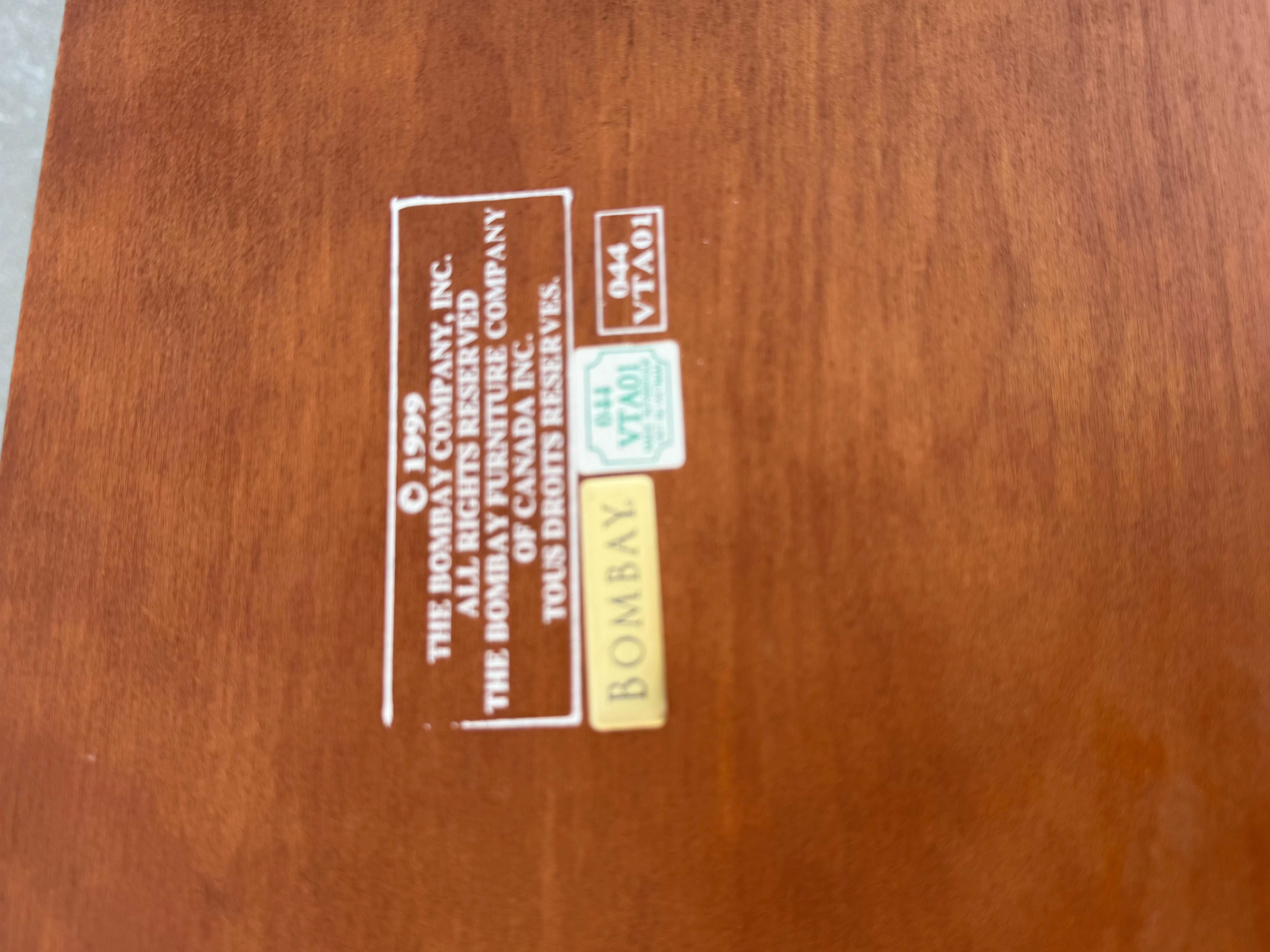 Mahogany Levenger Table on Casters by Bombay For Sale 1
