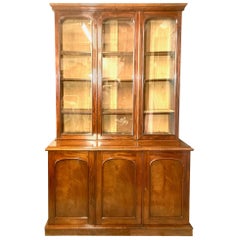 Mahogany Library Bookcase, Original  Bookcase, English, circa 1860