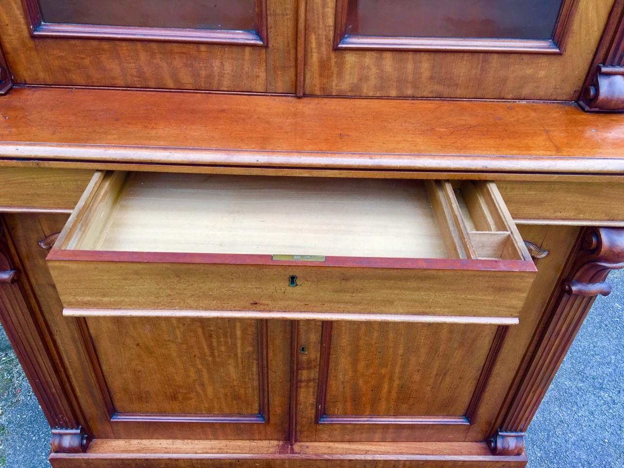 Mahogany Library Bookcase, Scottish, 1880 In Good Condition For Sale In Honiton, Devon