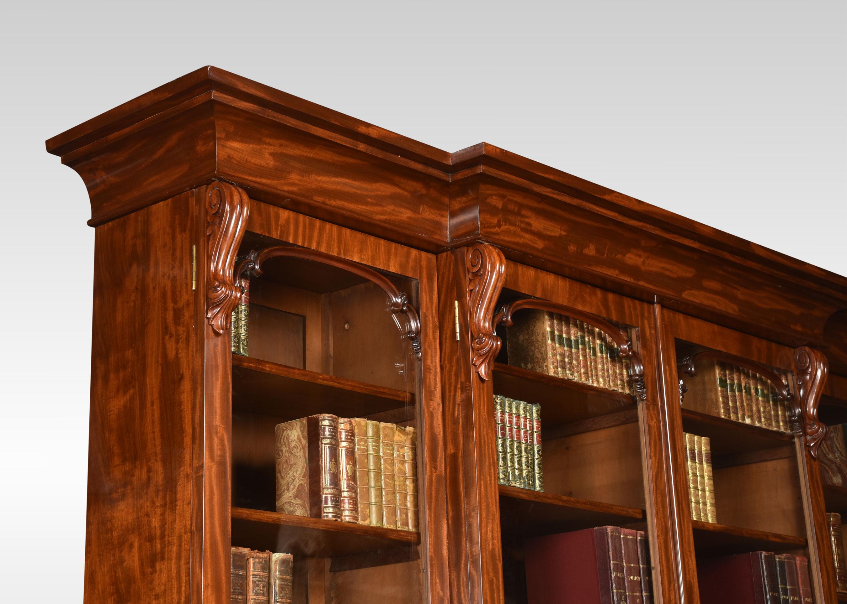 Mahogany Library Breakfront Bookcase For Sale 6