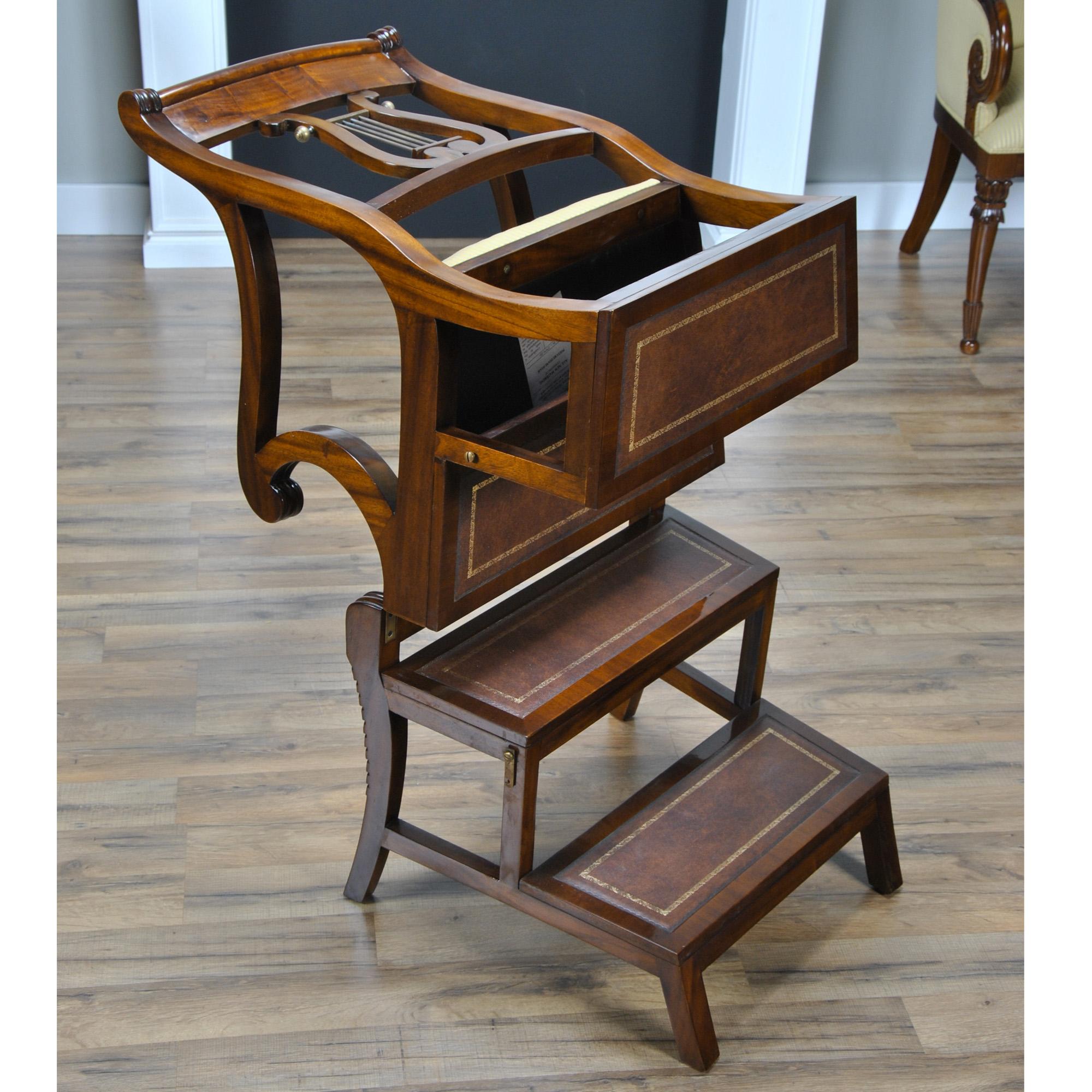 Mahogany Library Chair For Sale at 1stDibs