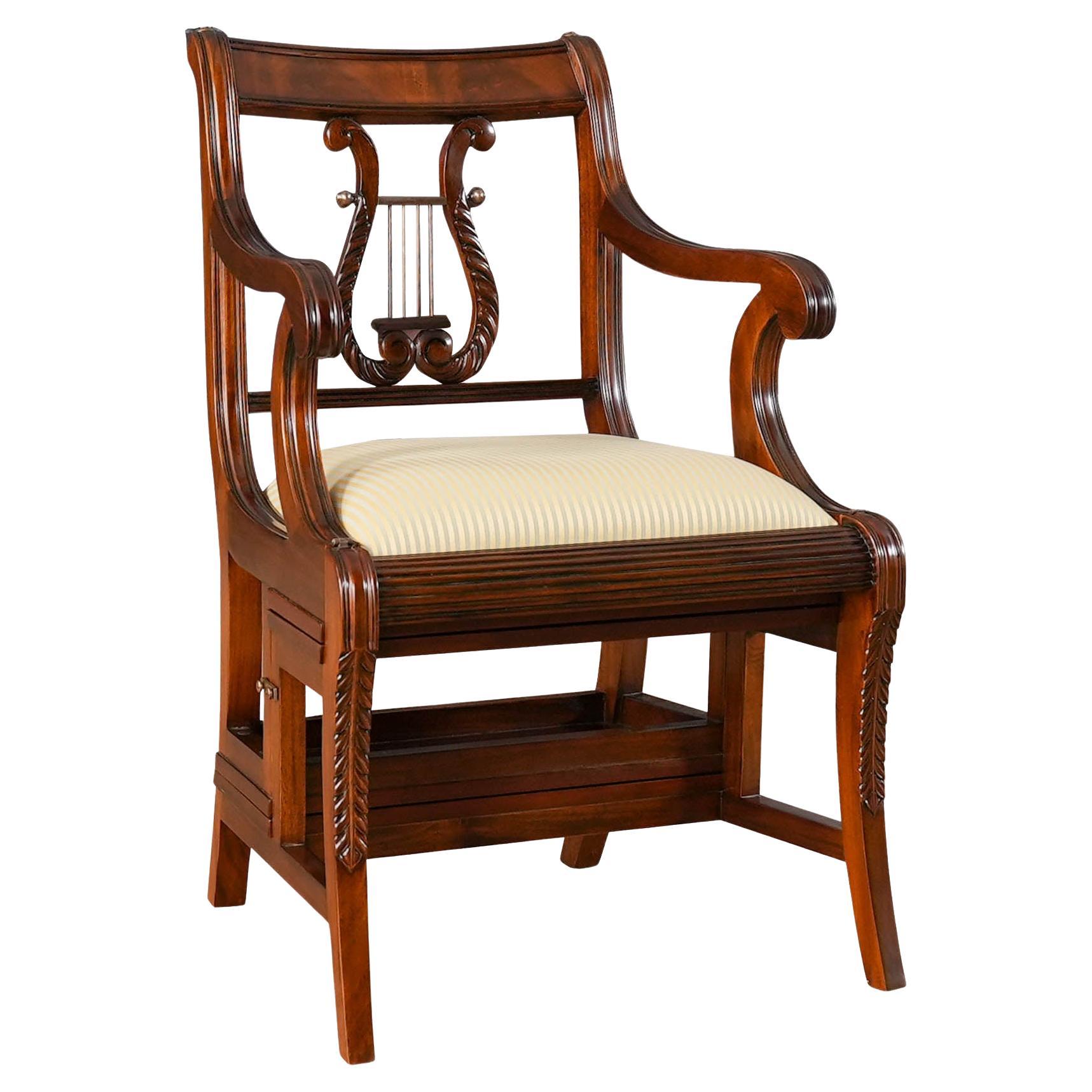Silla de biblioteca de caoba