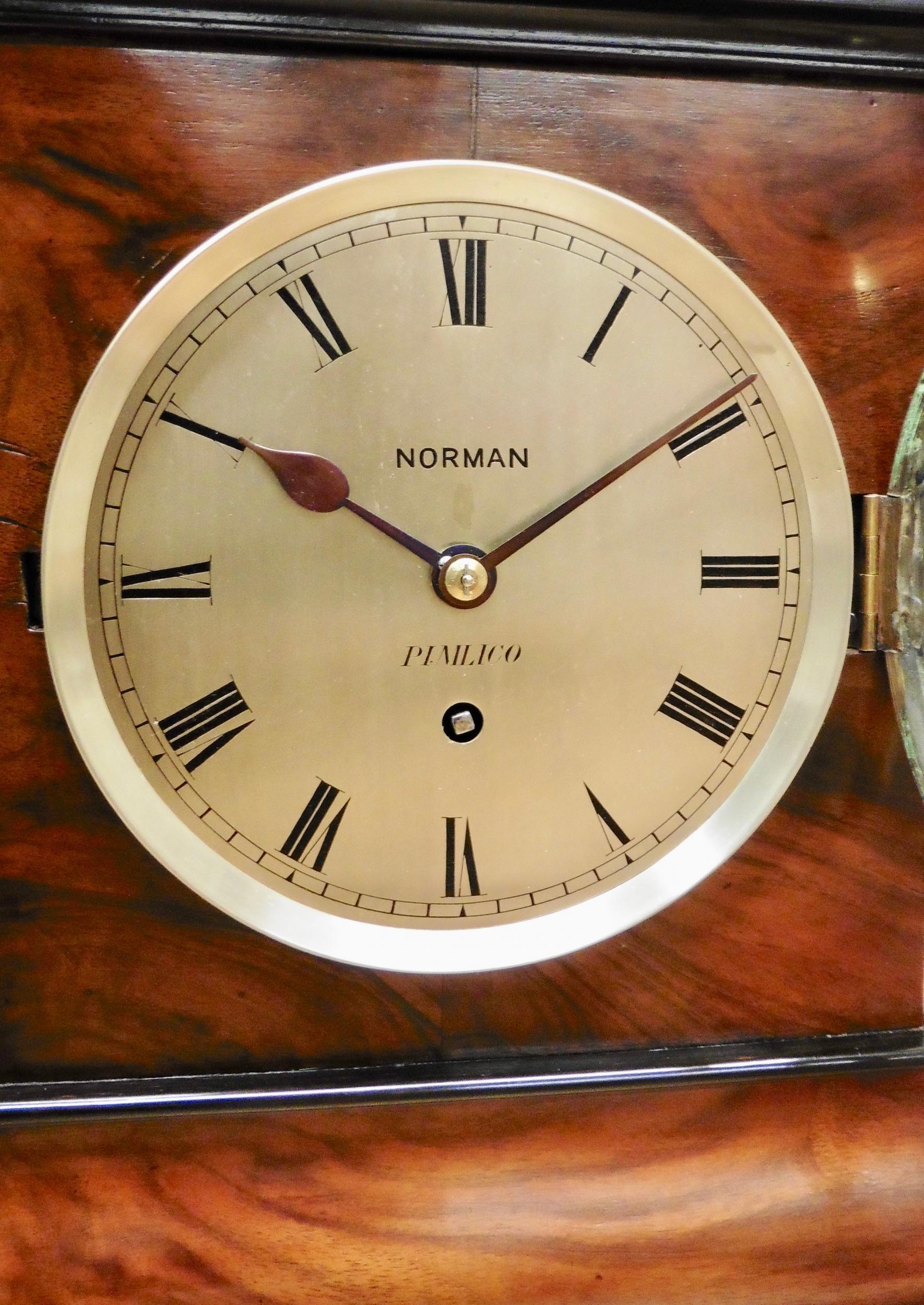 19th Century Mahogany Library Fusee Bracket Clock by Norman, Pimlico For Sale