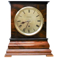 Antique Mahogany Library Fusee Bracket Clock by Norman, Pimlico