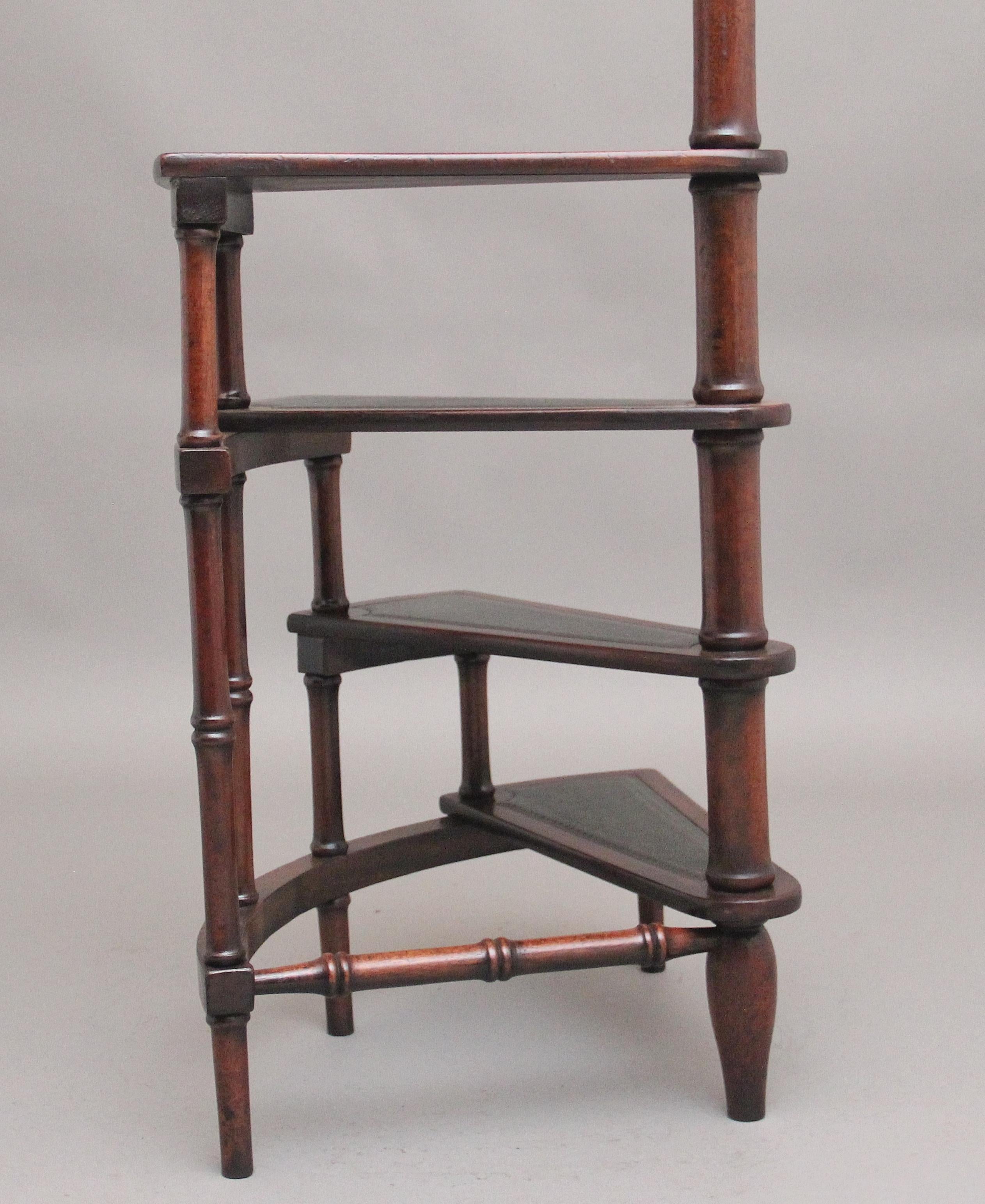 Mahogany library steps For Sale 5
