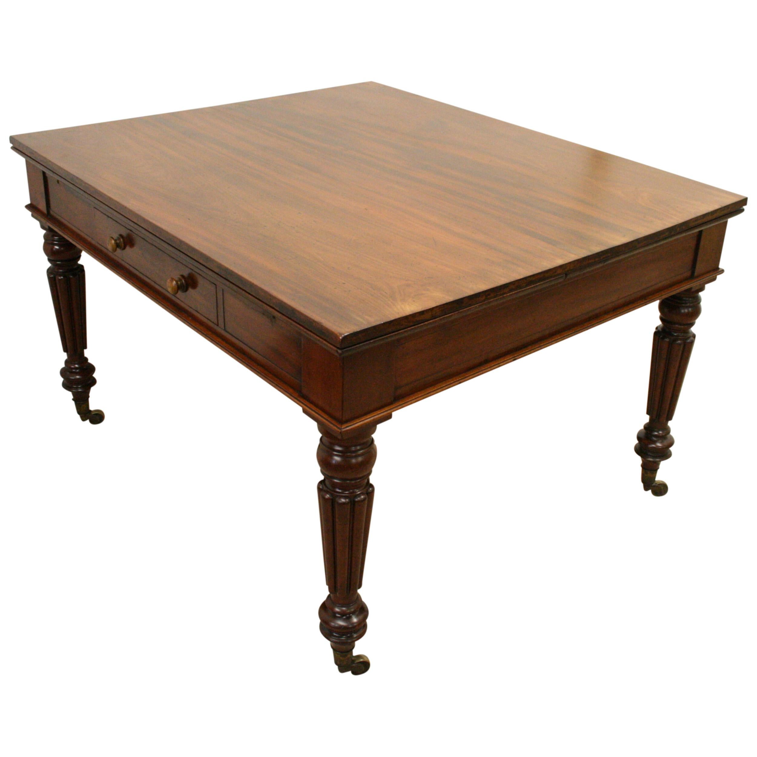 Mahogany Library Table or Pull Out Table after Gillows of Lancaster For Sale