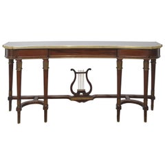Mahogany Long Console Table in the French Empire Revival Style