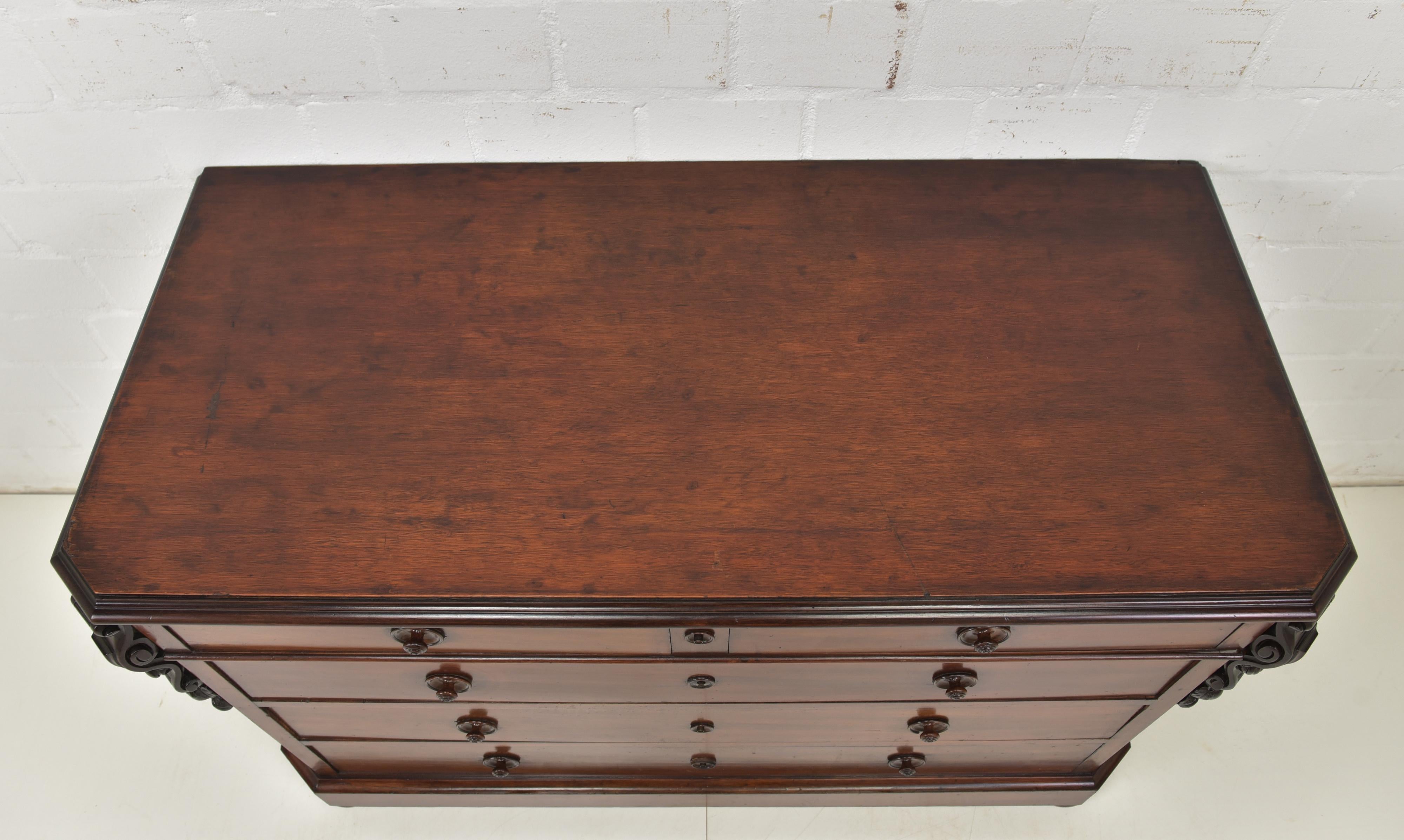 French Mahogany Louis Philippe Drawer Chest from 1870