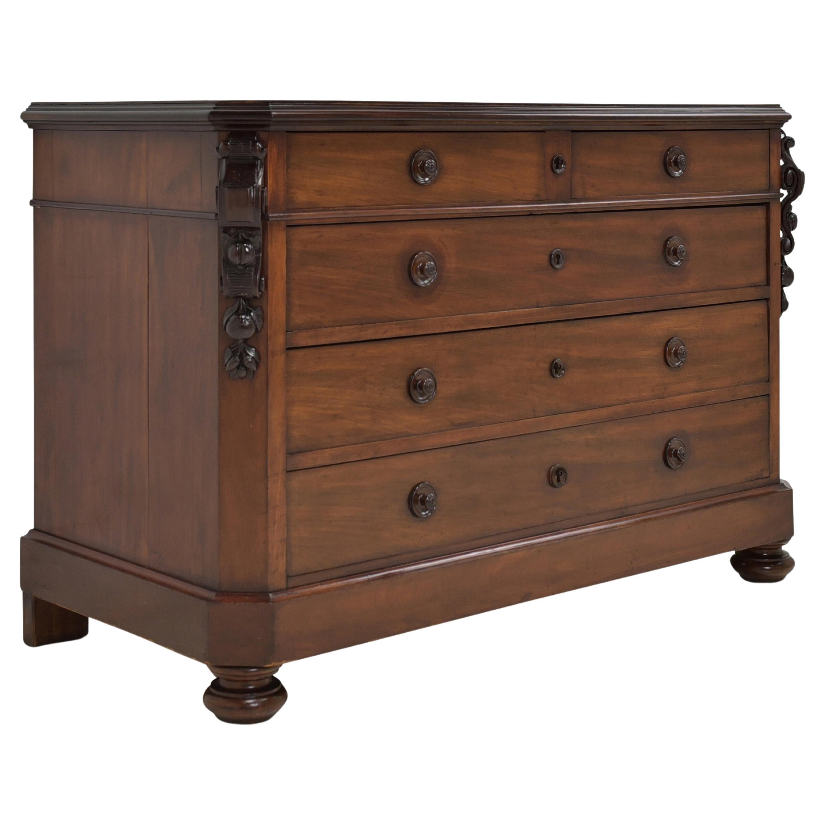 Mahogany Louis Philippe Drawer Chest from 1870