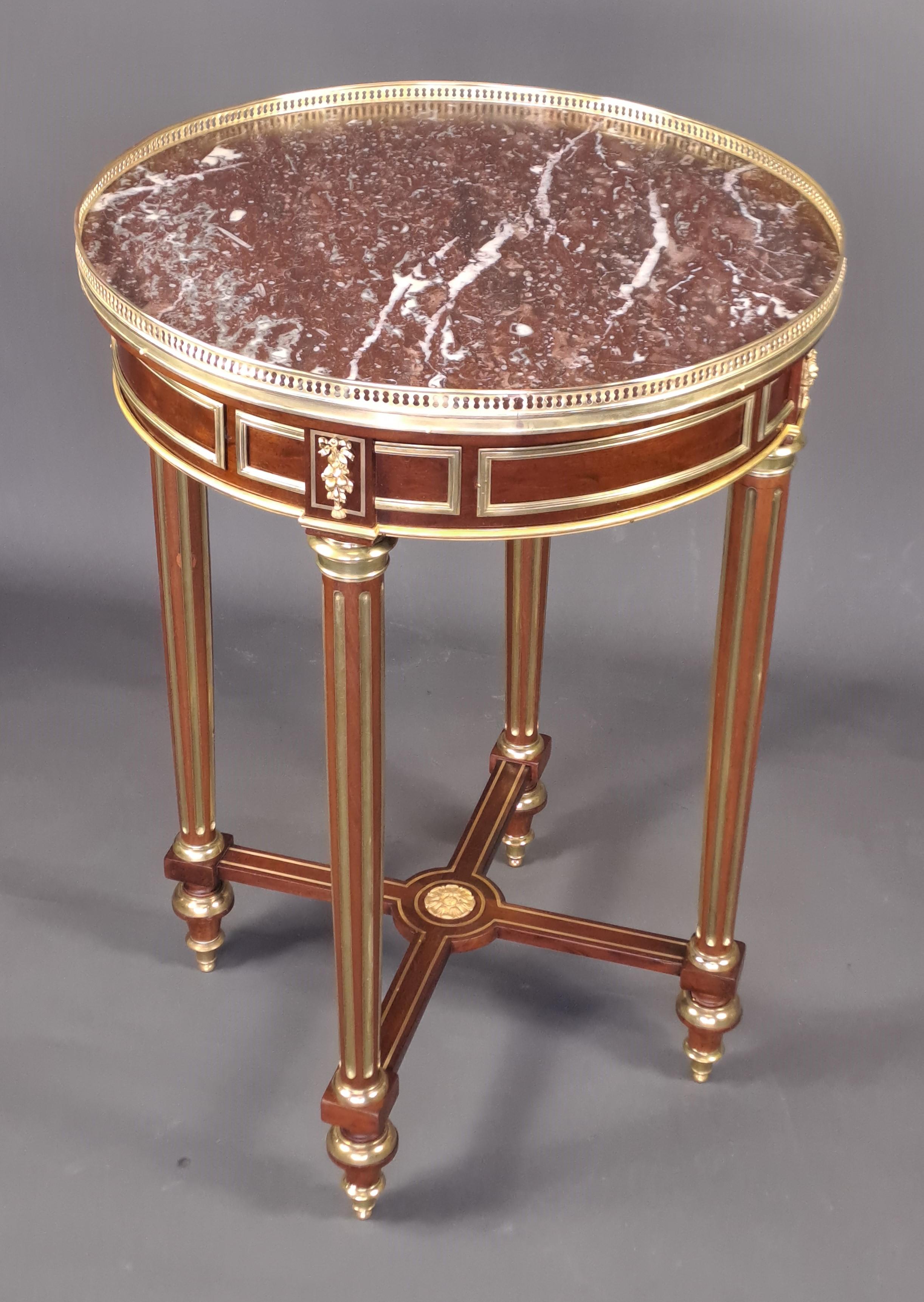 Mahogany Louis XVI Style Gueridon For Sale 6