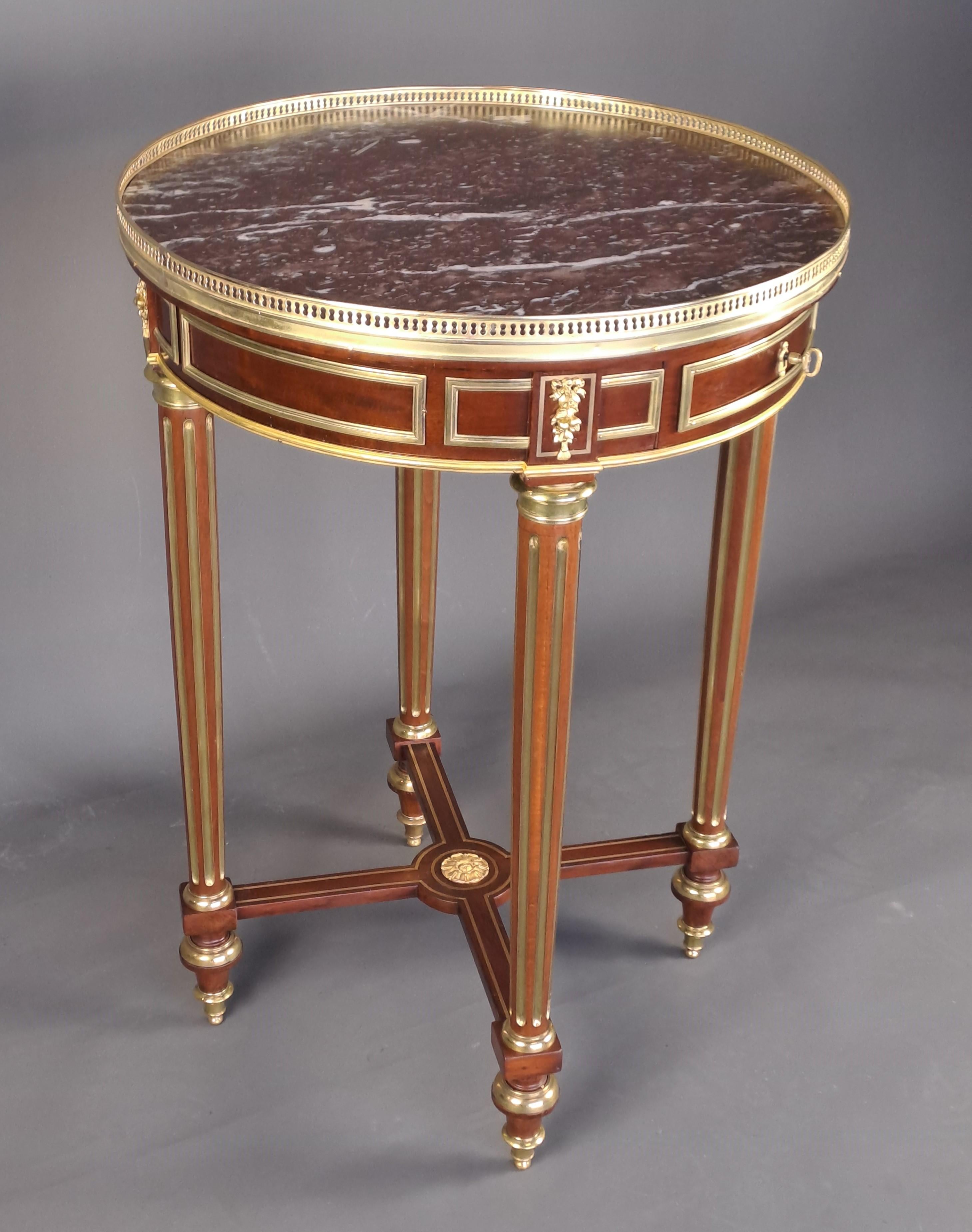 French Mahogany Louis XVI Style Gueridon For Sale