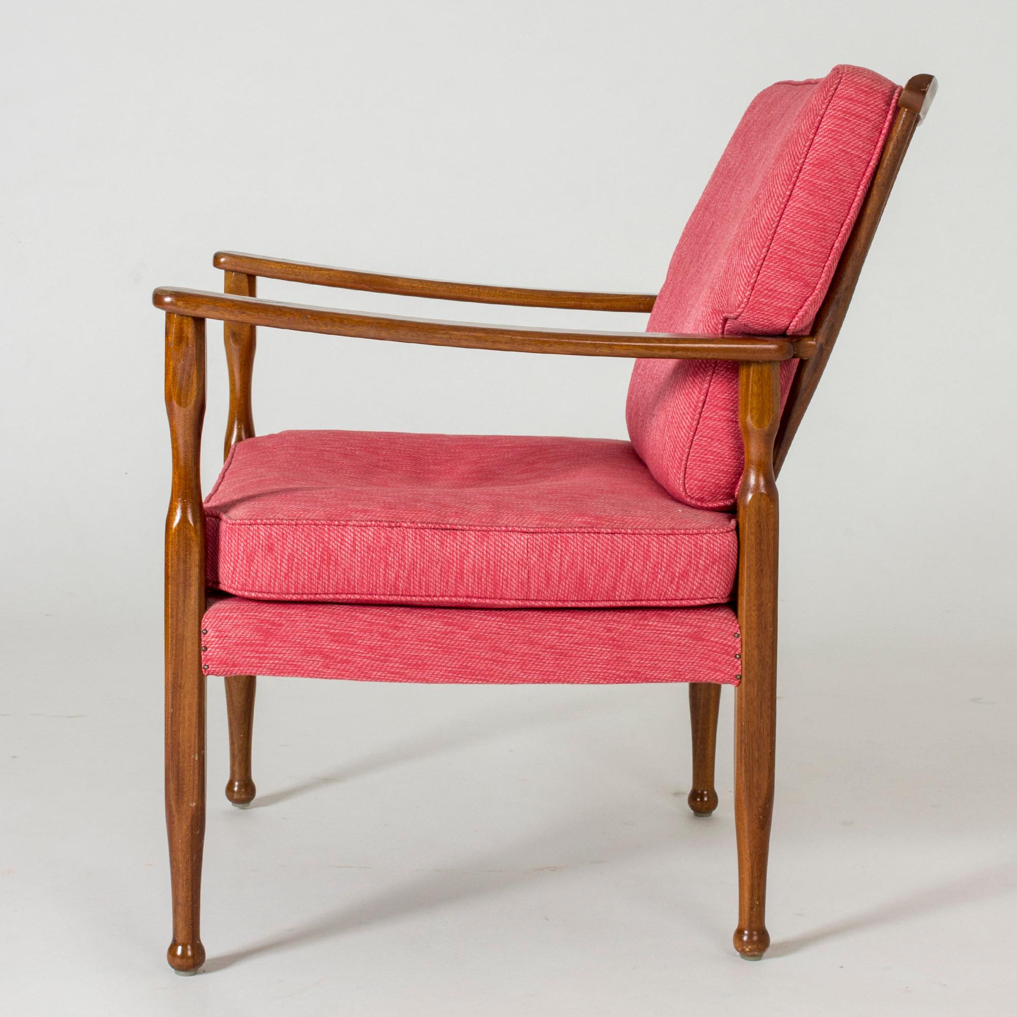 Mid-20th Century Mahogany Lounge Chair by Josef Frank for Svenskt Tenn, Sweden, 1950s