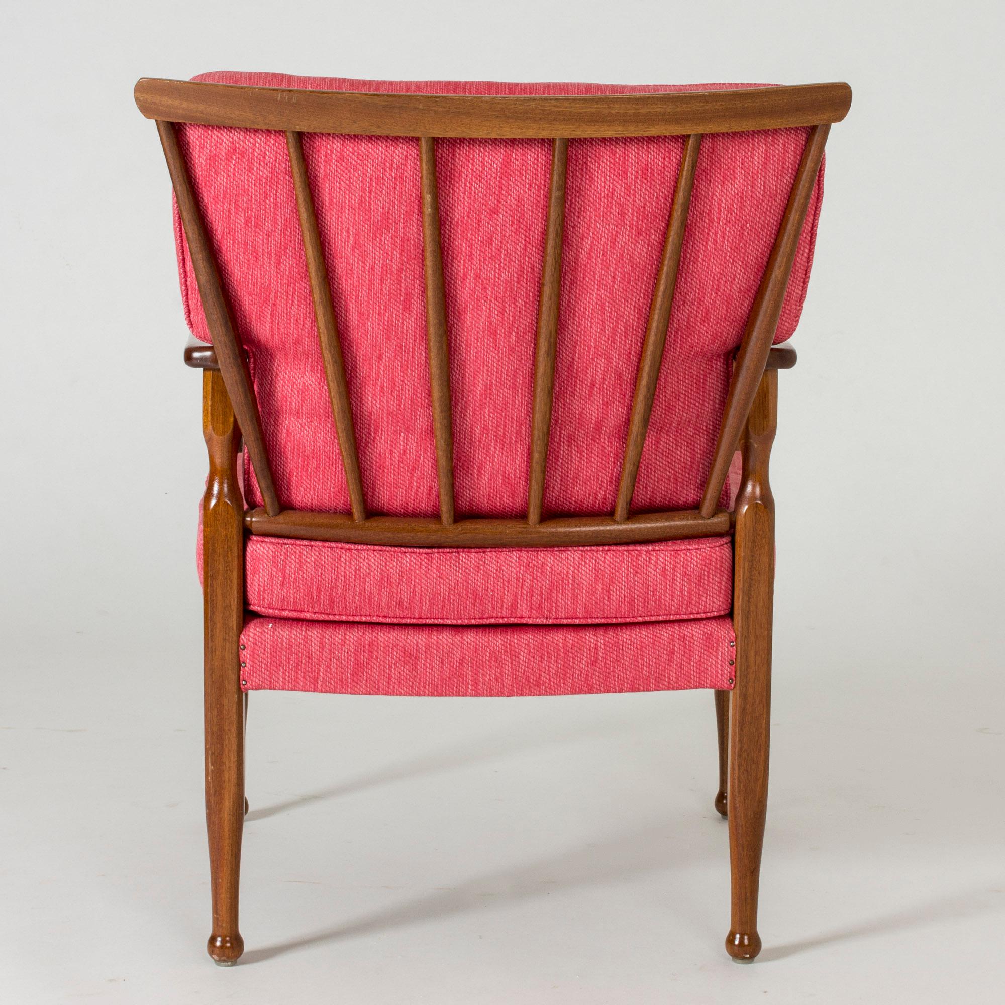 Fabric Mahogany Lounge Chair by Josef Frank for Svenskt Tenn, Sweden, 1950s