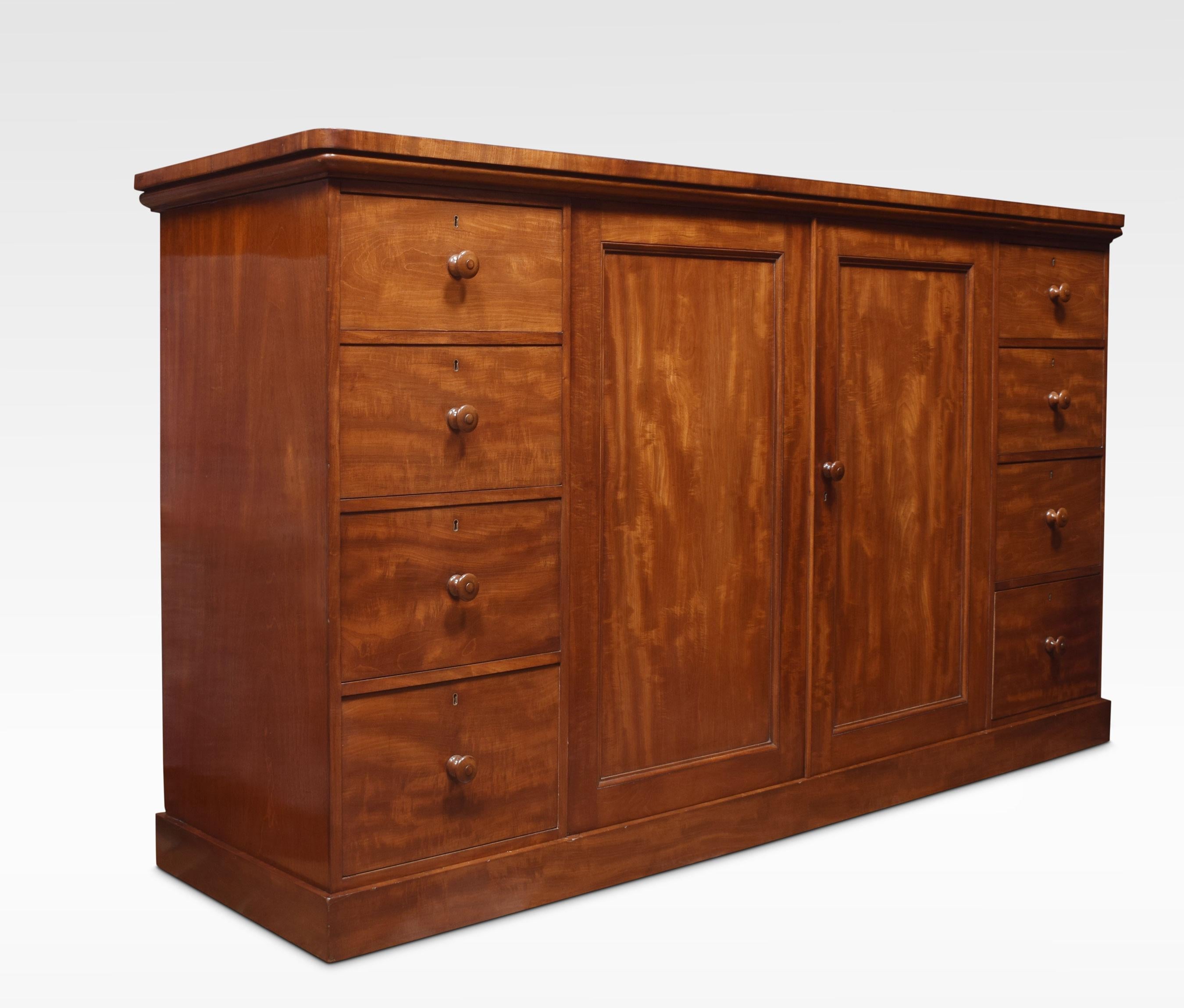 Mahogany Low Linen Press by Holland and Sons In Good Condition In Cheshire, GB