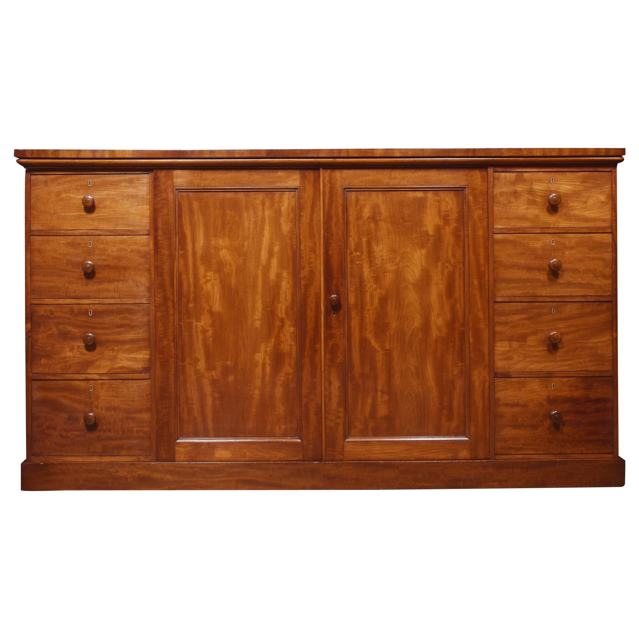 Mahogany Low Linen Press by Holland and Sons