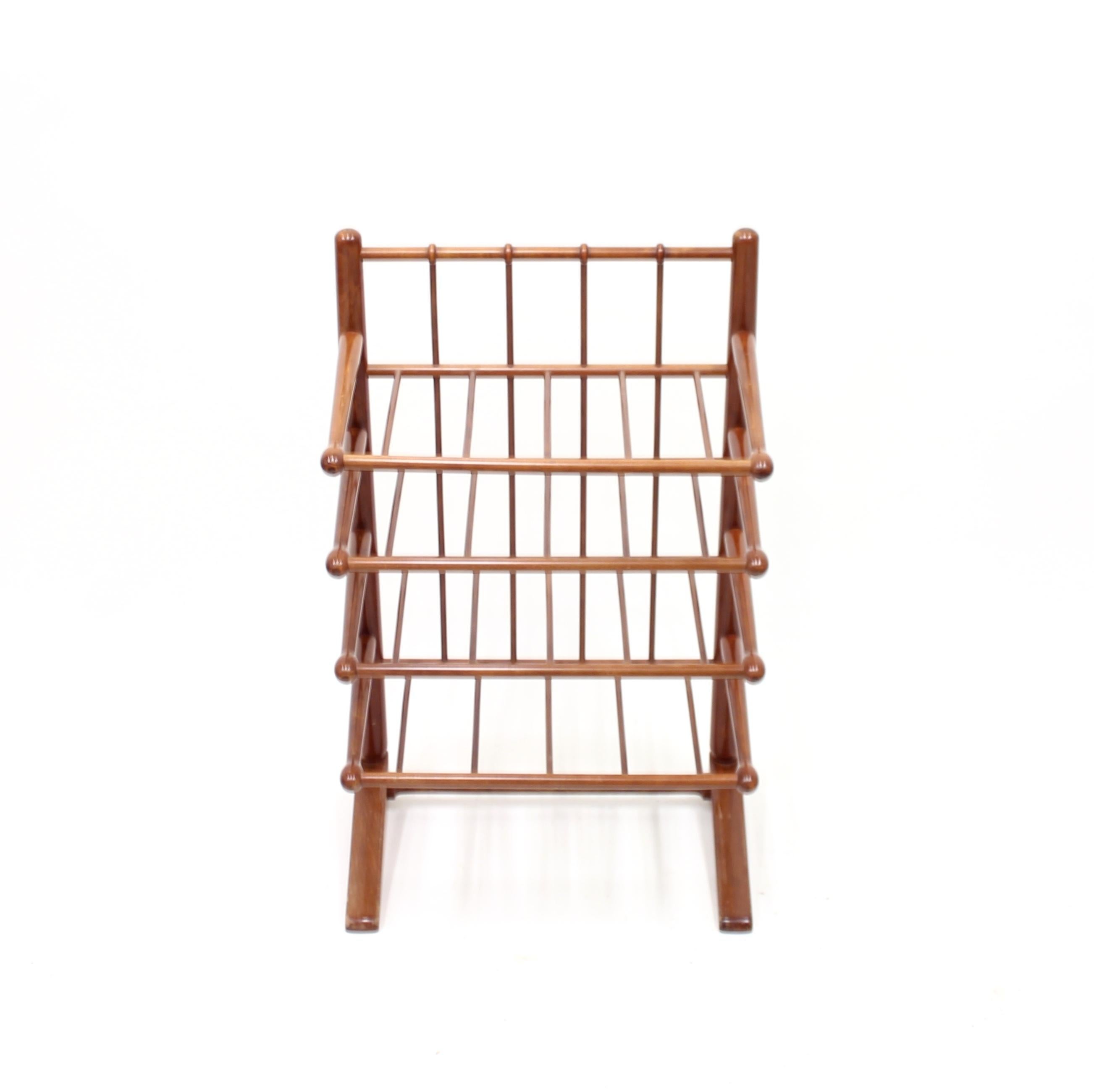 Mahogany Magazin or Note Rack, Attributed to Josef Frank, 1950s In Good Condition In Uppsala, SE
