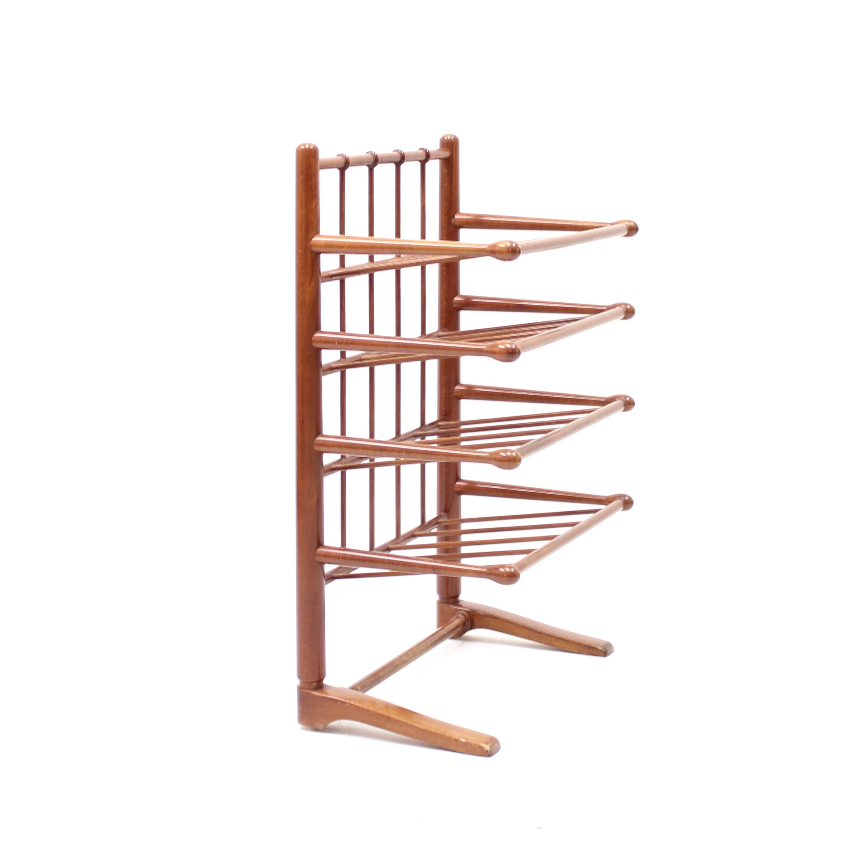 20th Century Mahogany Magazin or Note Rack, Attributed to Josef Frank, 1950s