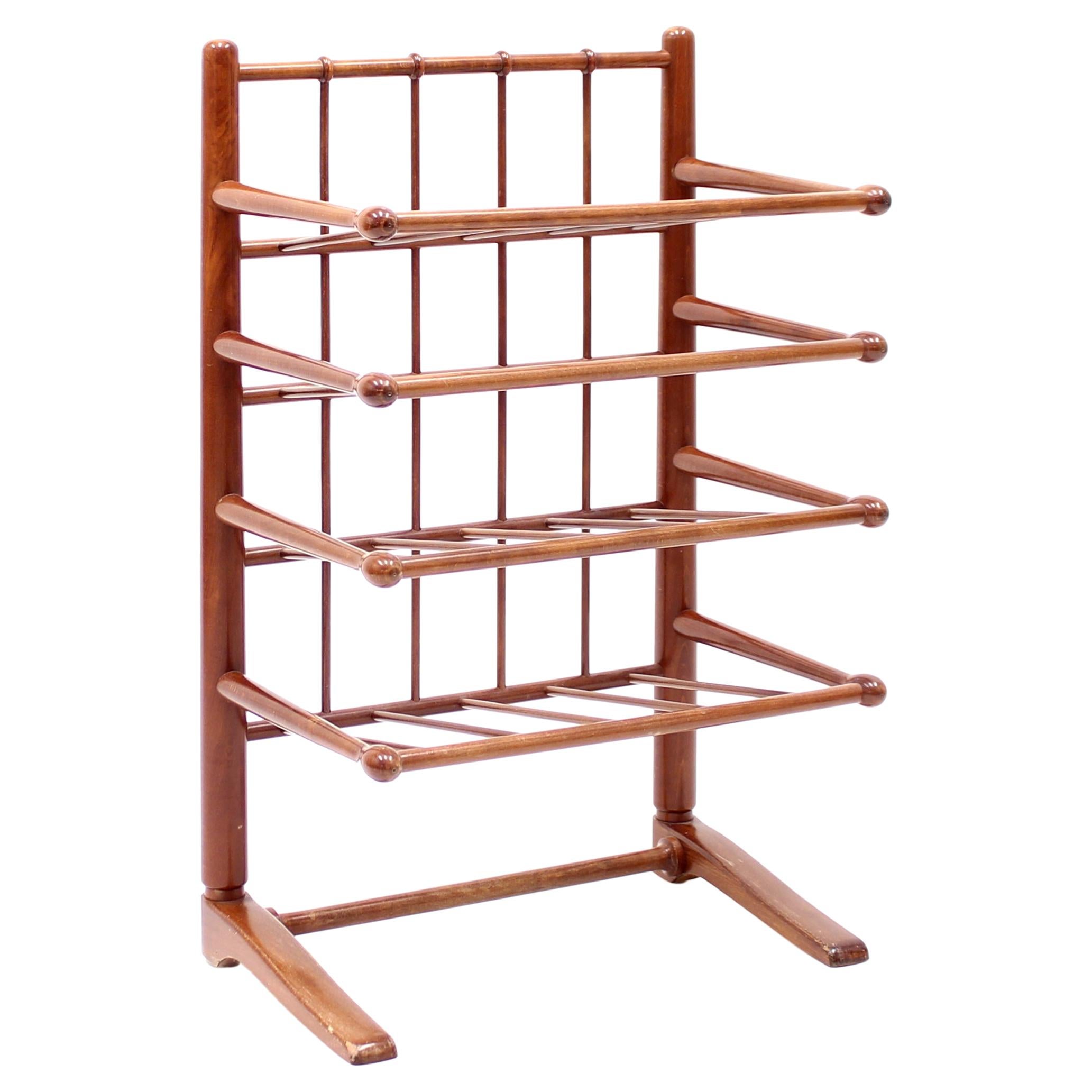 Mahogany Magazin or Note Rack, Attributed to Josef Frank, 1950s