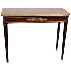 Mahogany Maison Jansen French Directoire Brass Bound Console Sofa Table