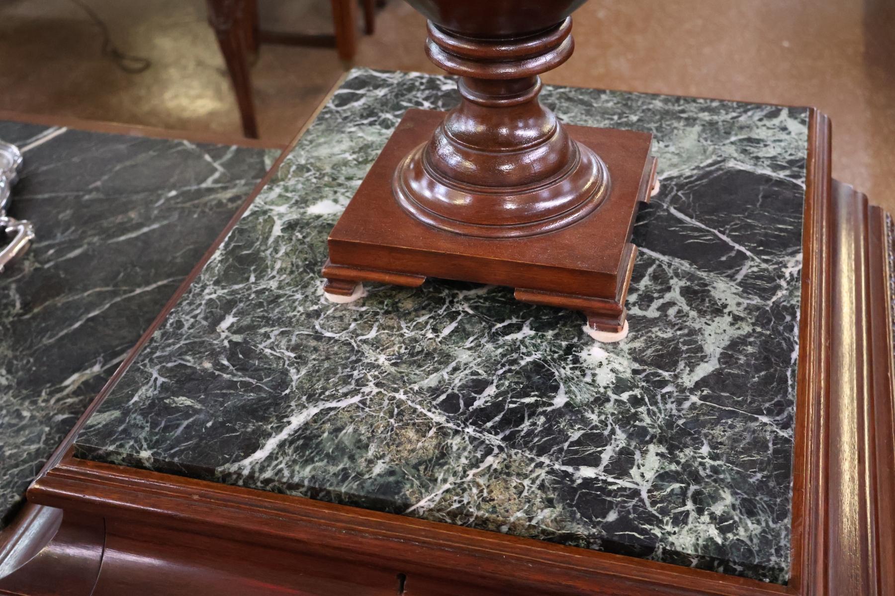 Mahogany Marble Top Adam Style Buffet Sideboard With Knife Boxes Circa 1900 im Angebot 11