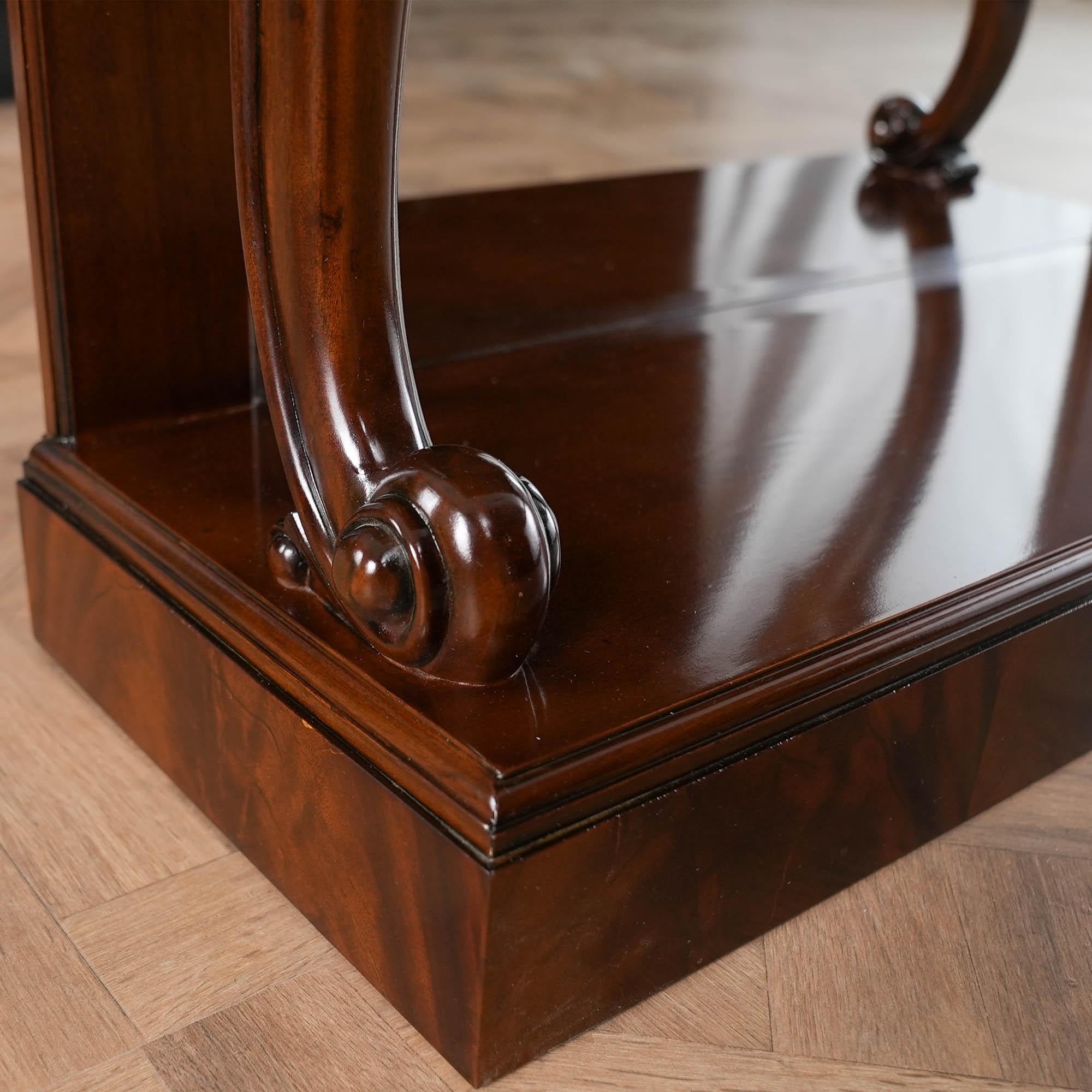 Mahogany Marble Top Console For Sale 2
