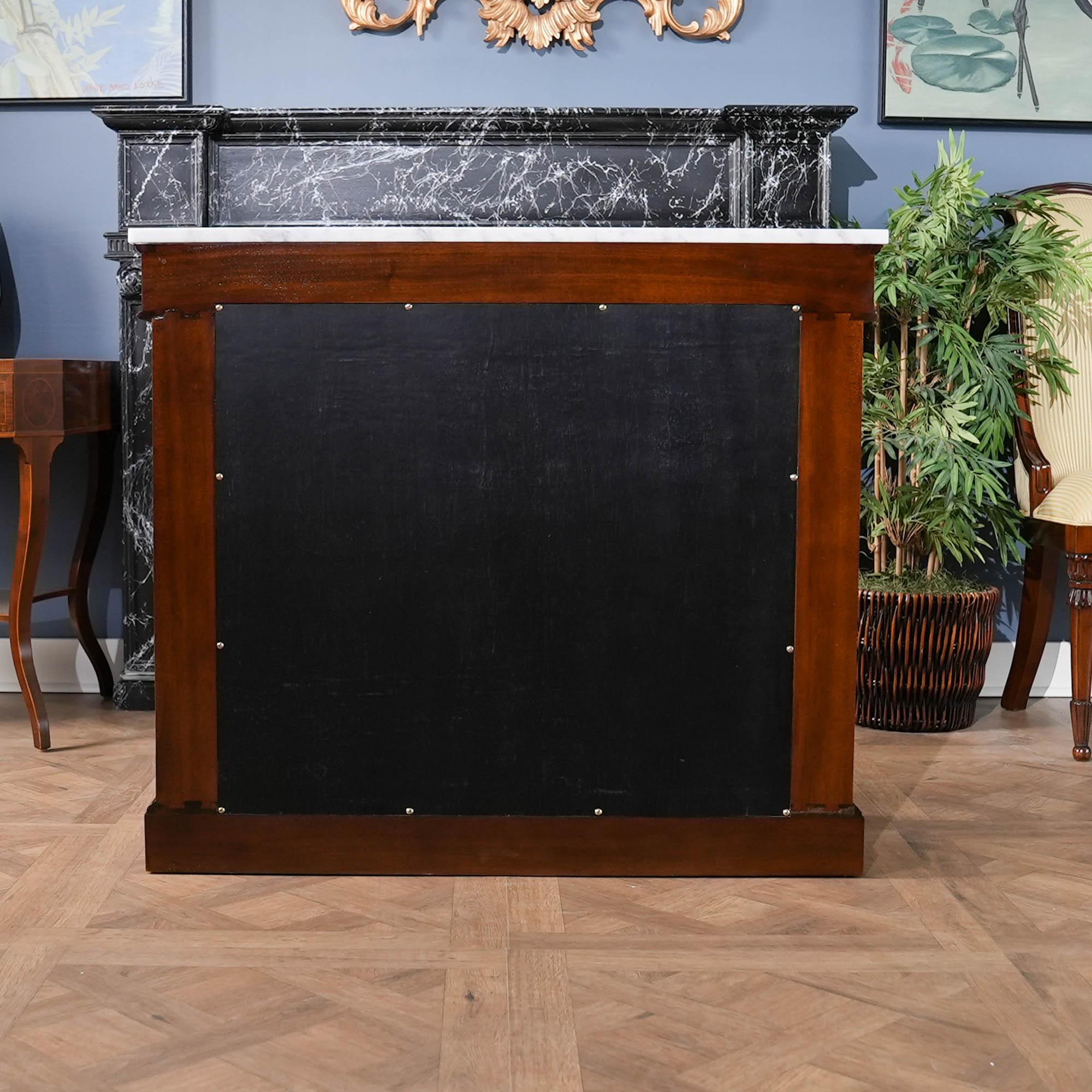 Mahogany Marble Top Console For Sale 4