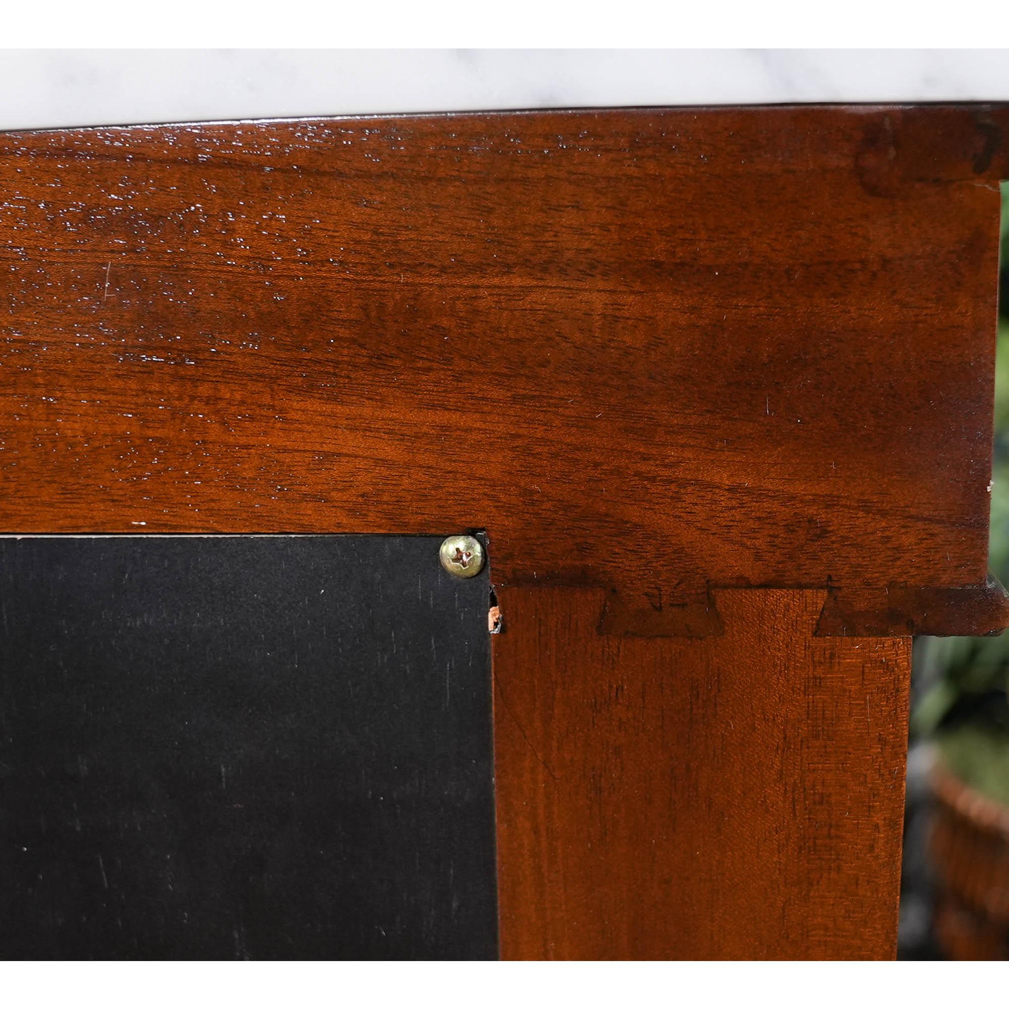 Mahogany Marble Top Console For Sale 5