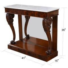 Mahogany Marble Top Console